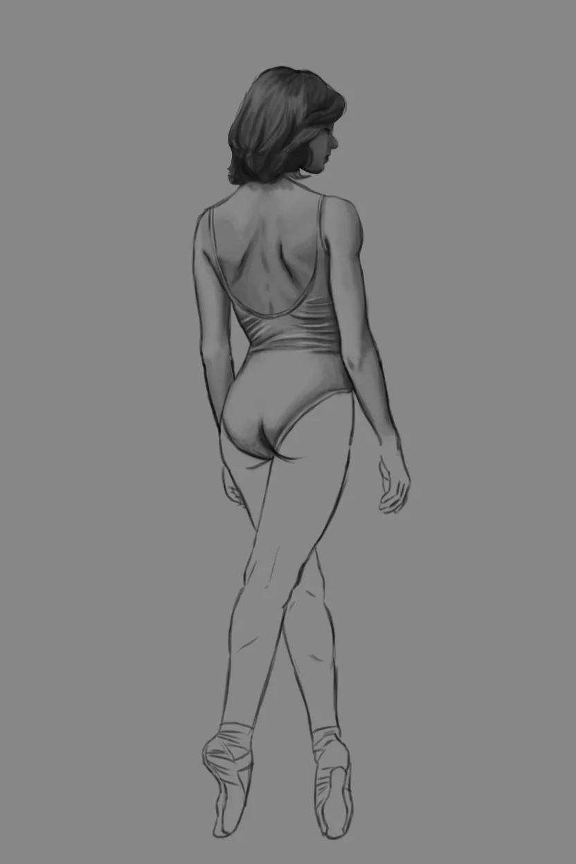 dessiner les doigts d’une femme de dos