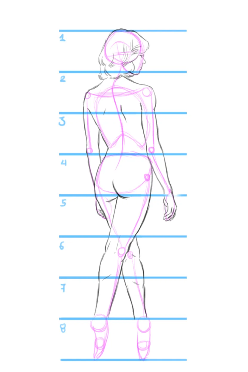 dessiner les jambes d’une femme de dos