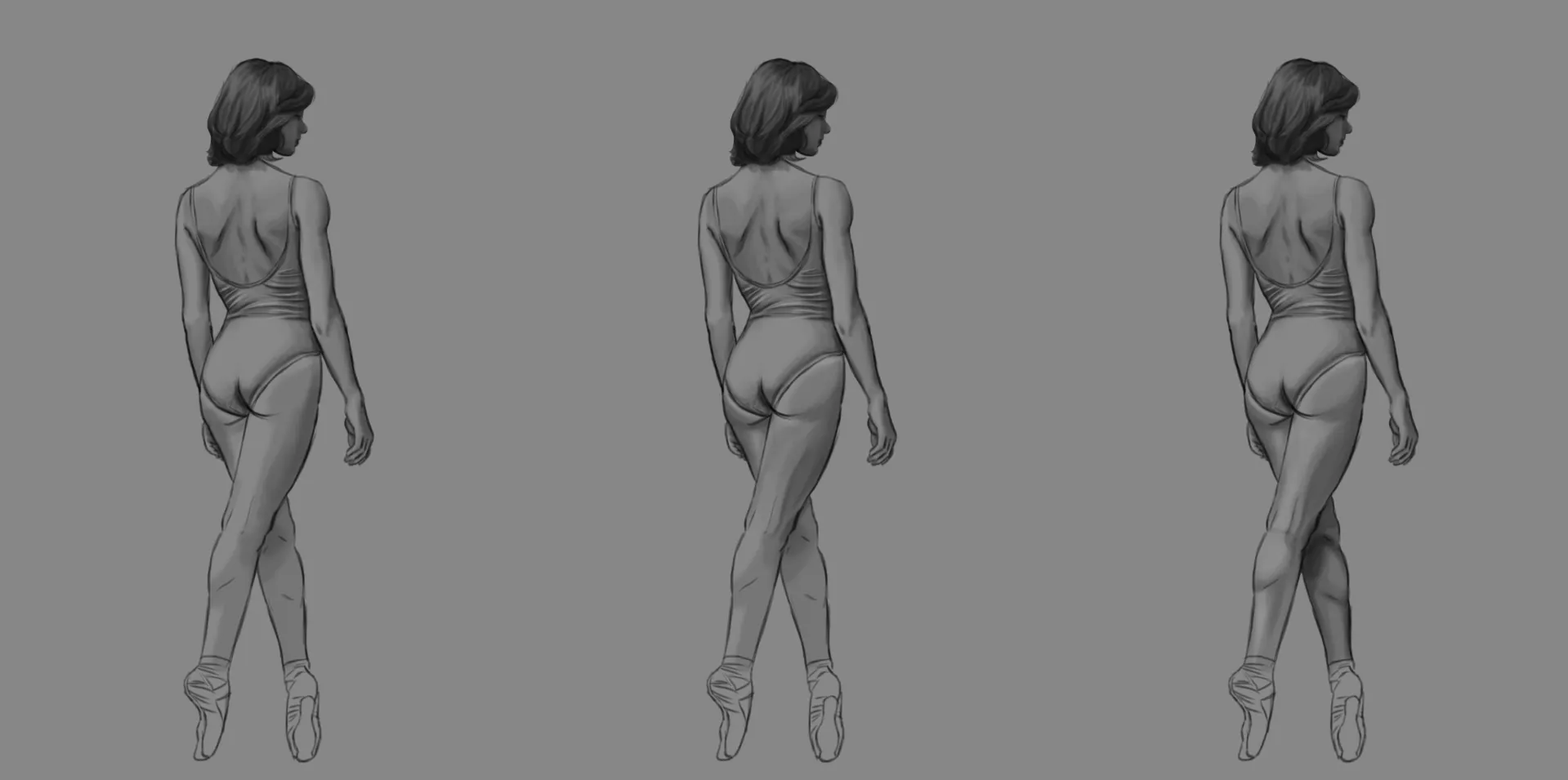 dessiner les mollets d’une femme de dos