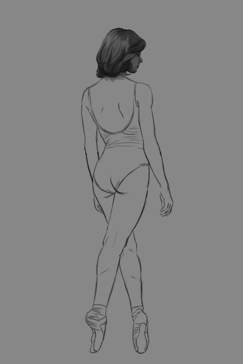 dessiner le visage d’une femme de dos