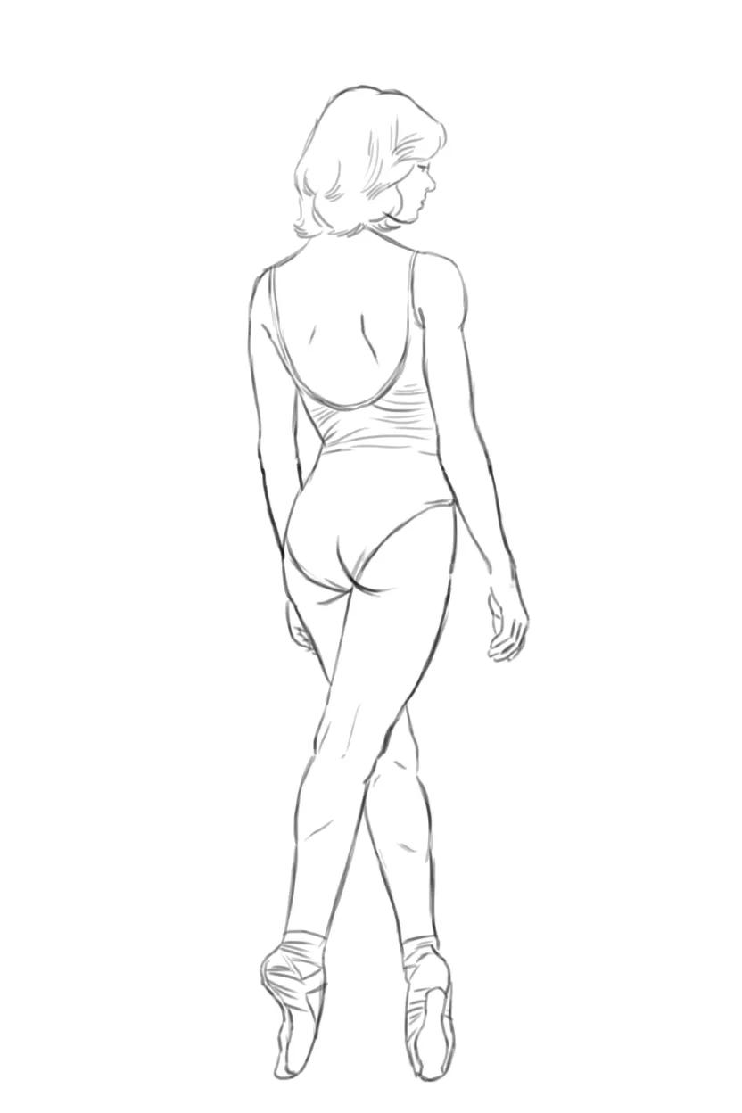 encrer le dessin d’une femme de dos