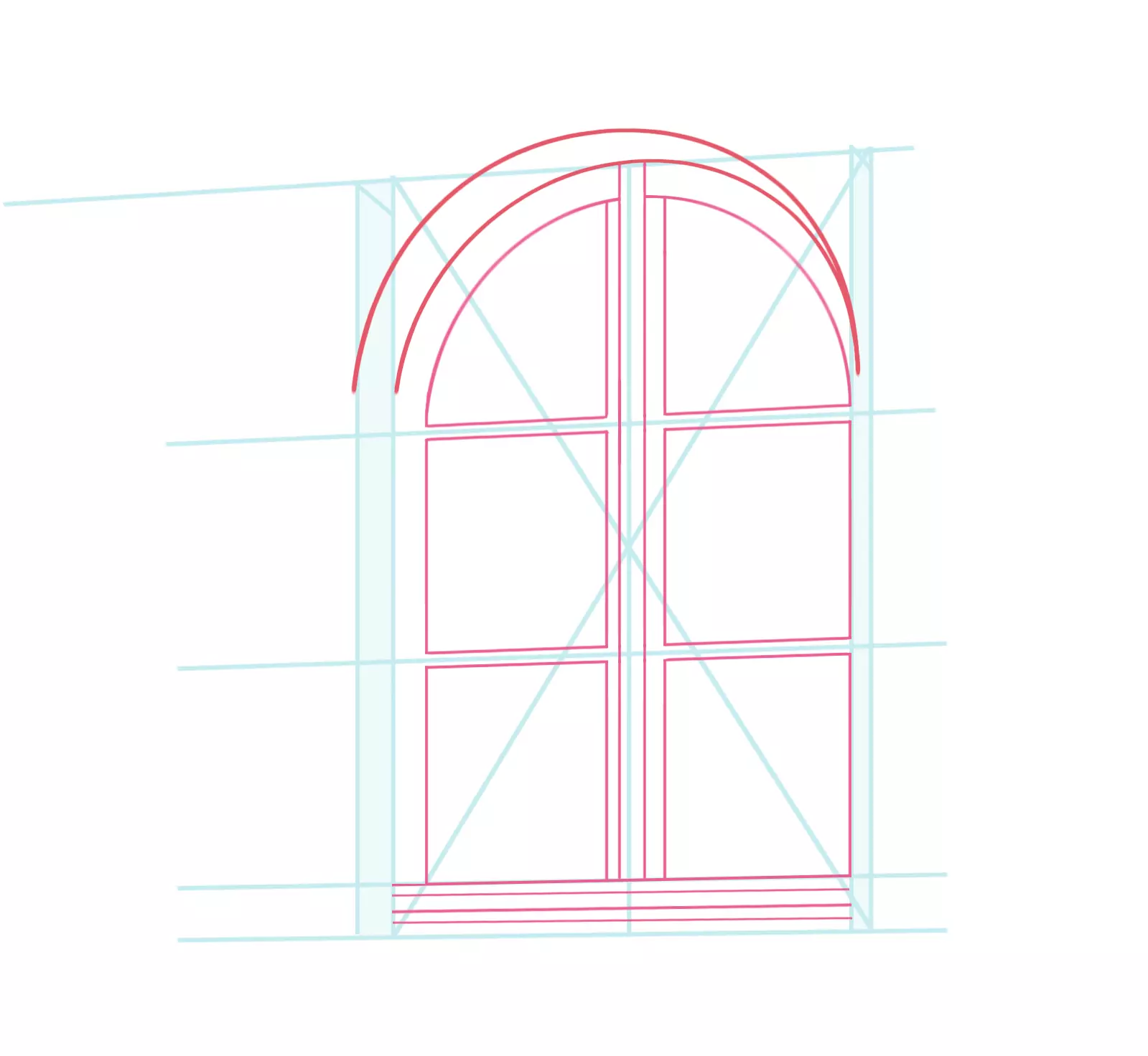 dessin de l’arche d’une fenêtre