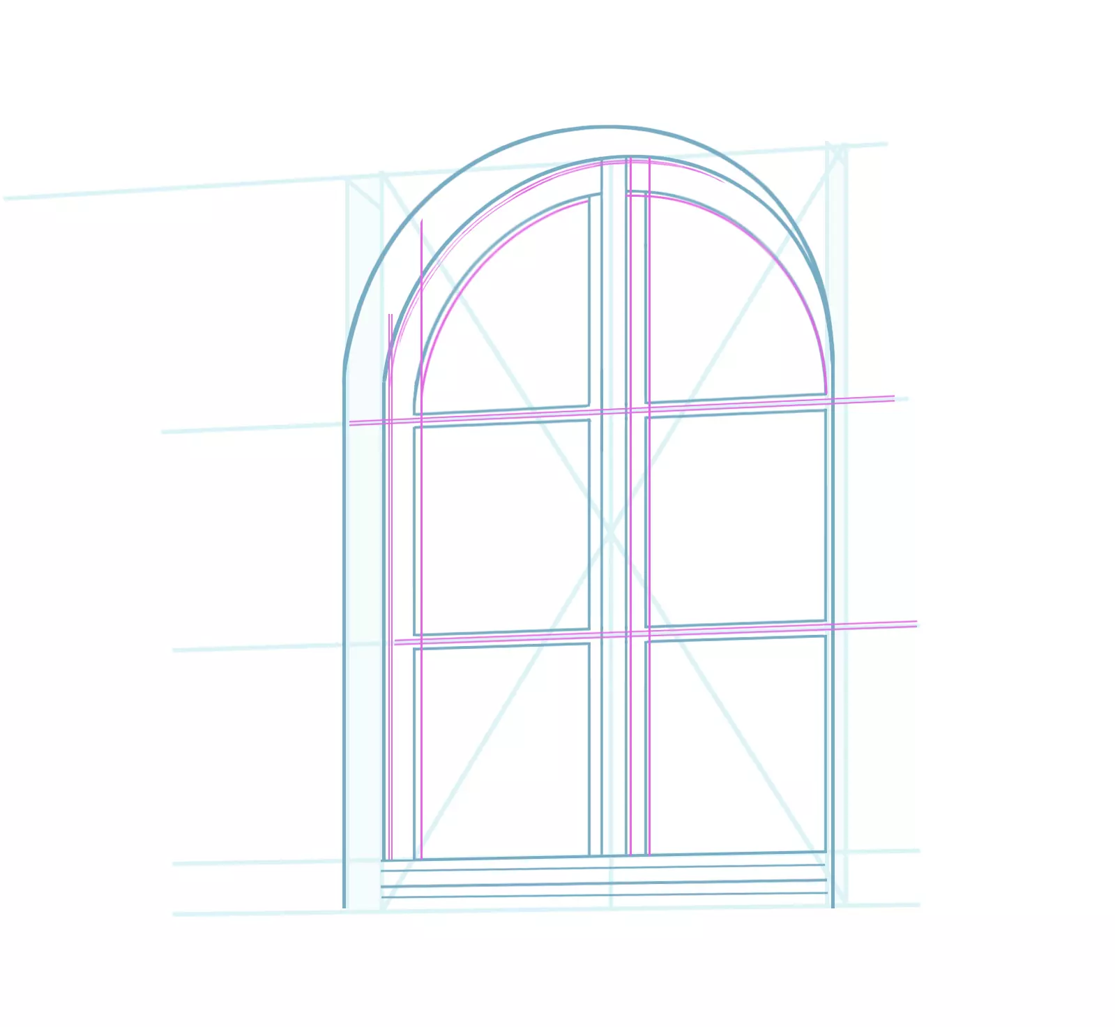 dessin des détails du bois d’une fenêtre