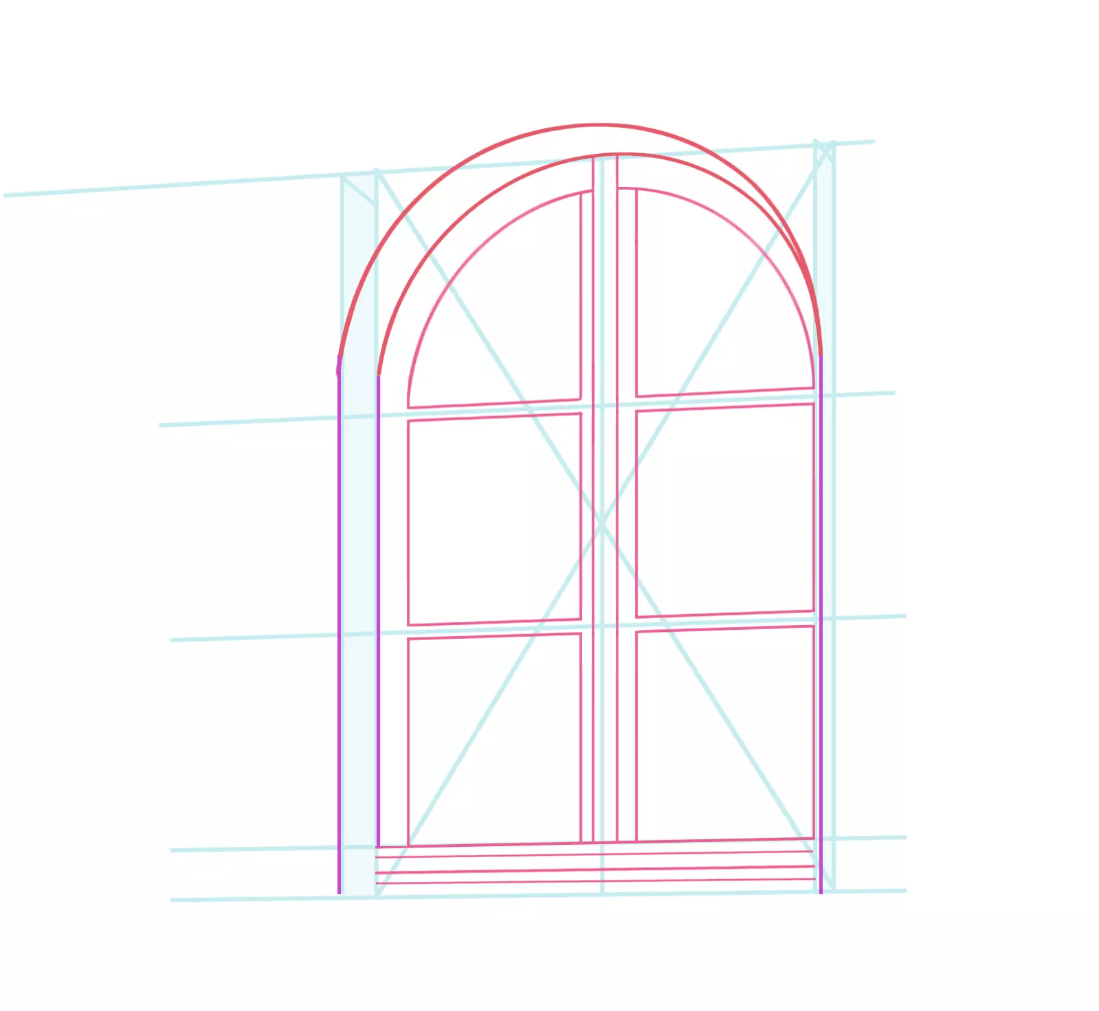 dessin de l’ouverture du mur d’une fenêtre