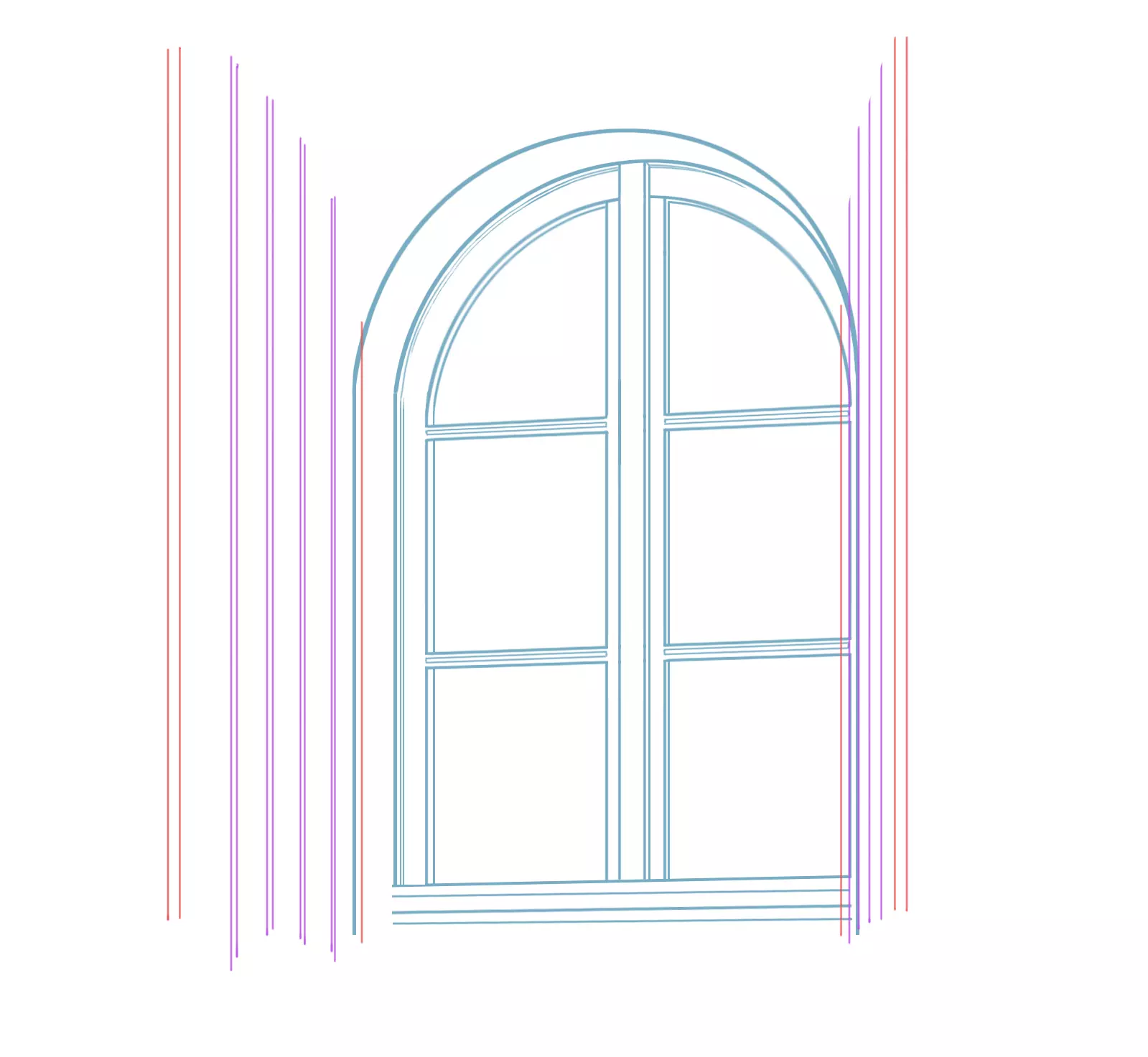 dessin des volets d’une fenêtre