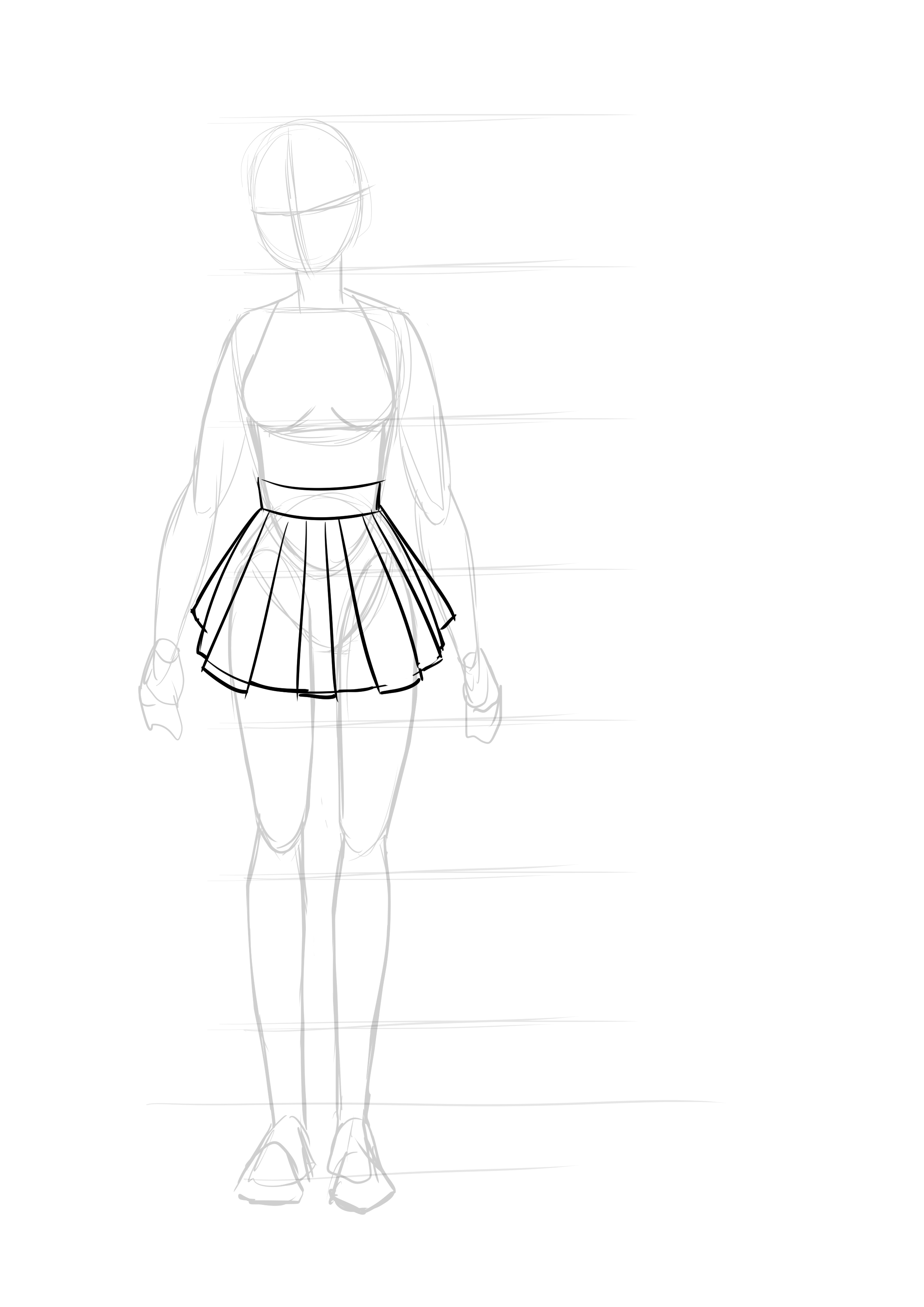 dessiner la jupe plissée d’une fille manga