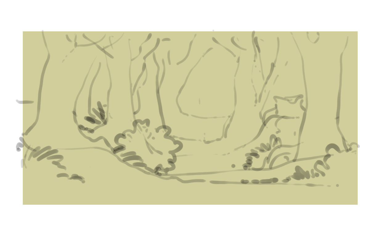 dessiner le croquis des buissons de la forêt