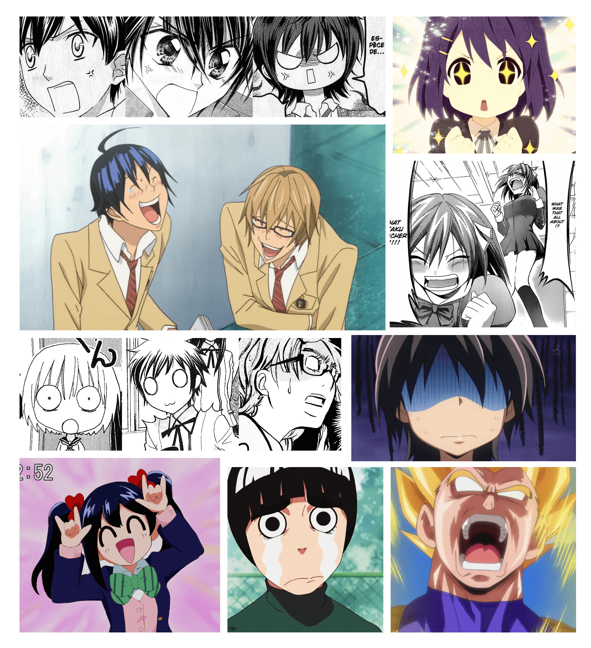 Quelques expressions de visage typées Manga