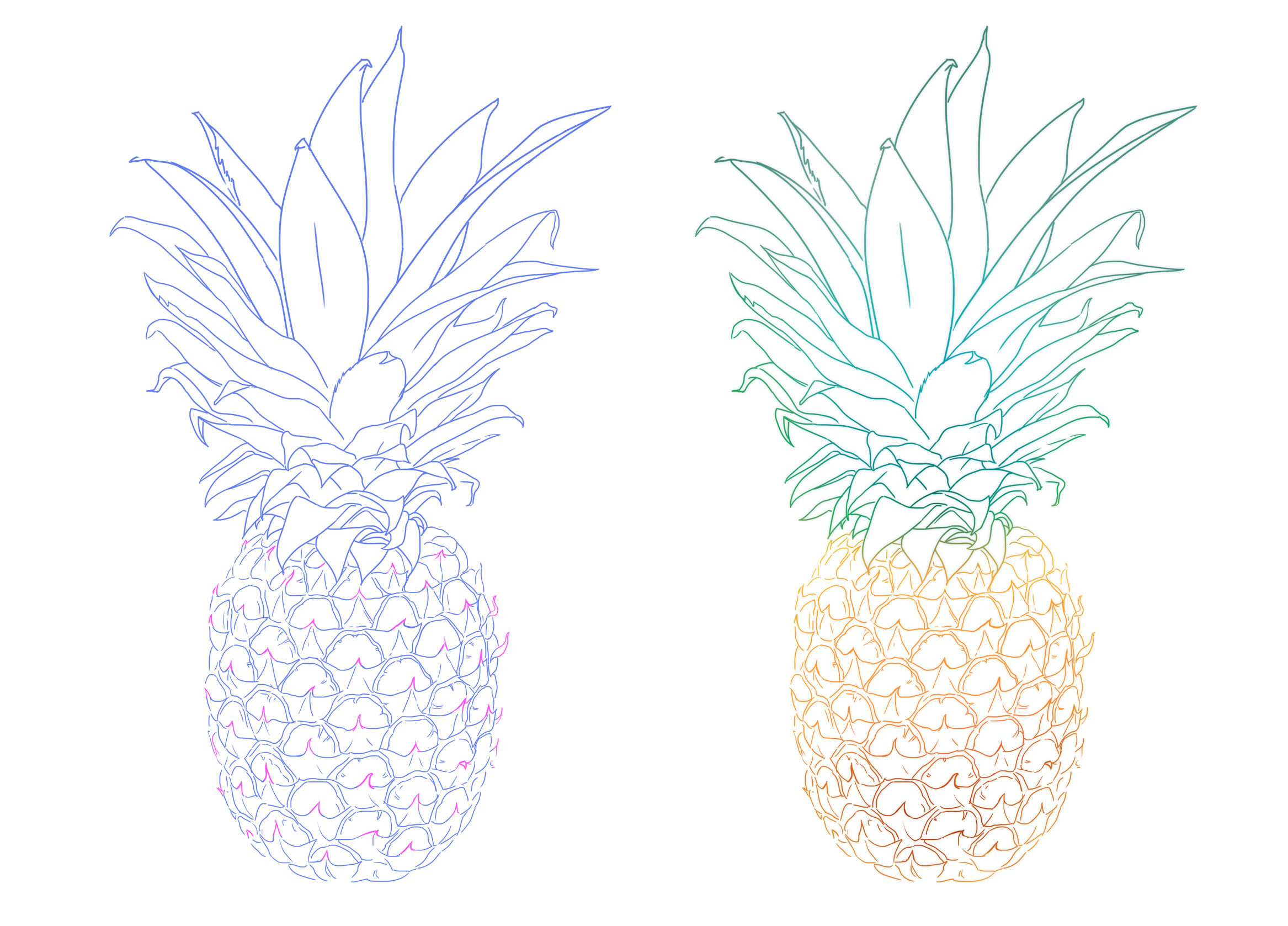 dessin de fruit : ananas