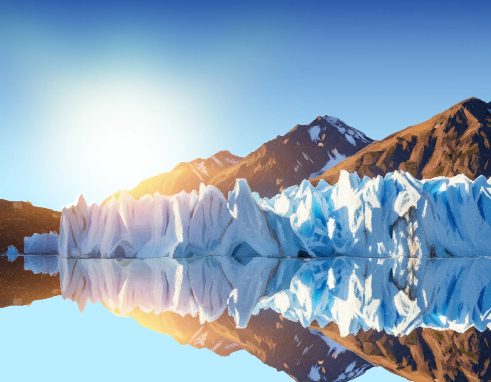 dessiner le lac d’un glacier