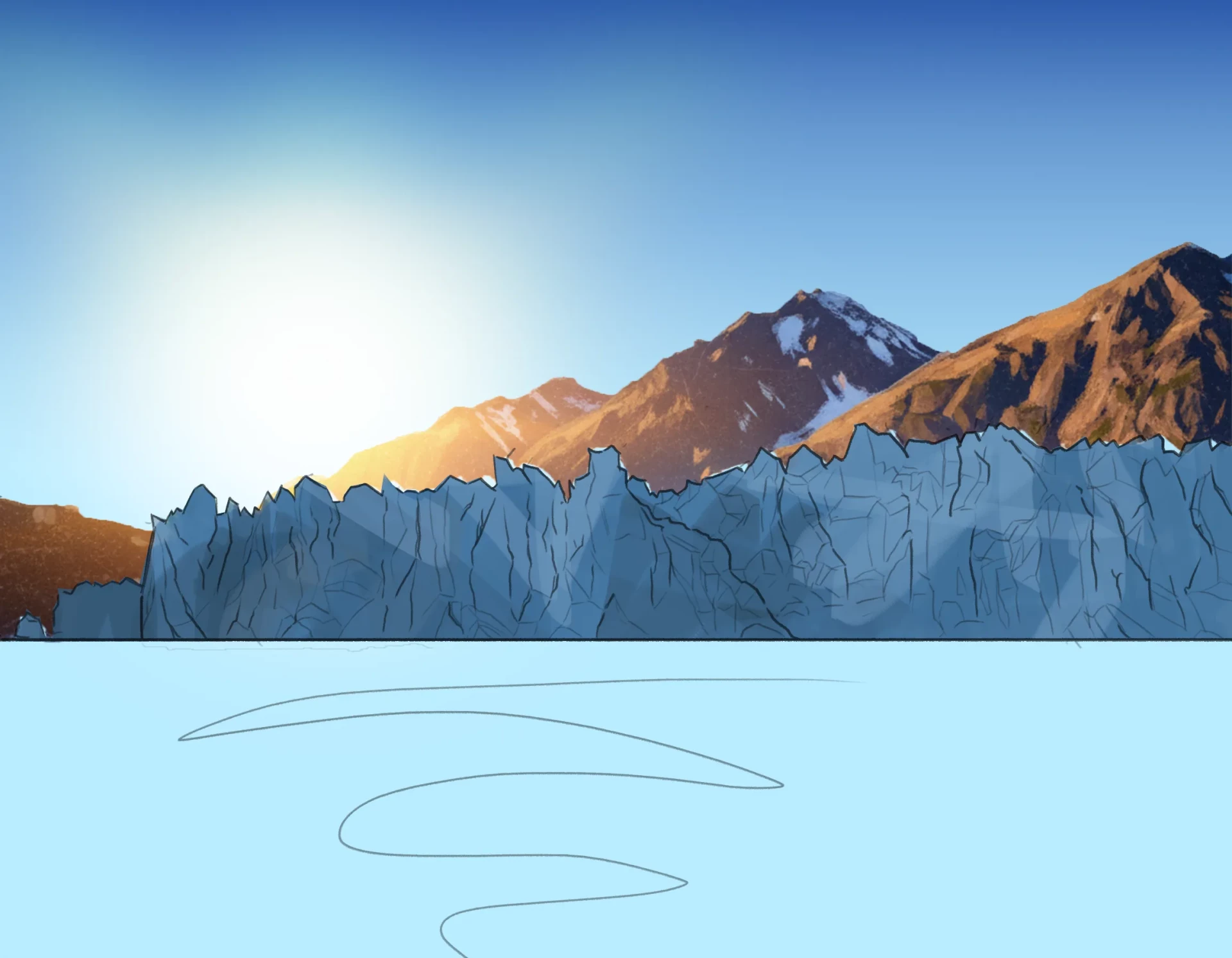 dessiner le volume d’un glacier