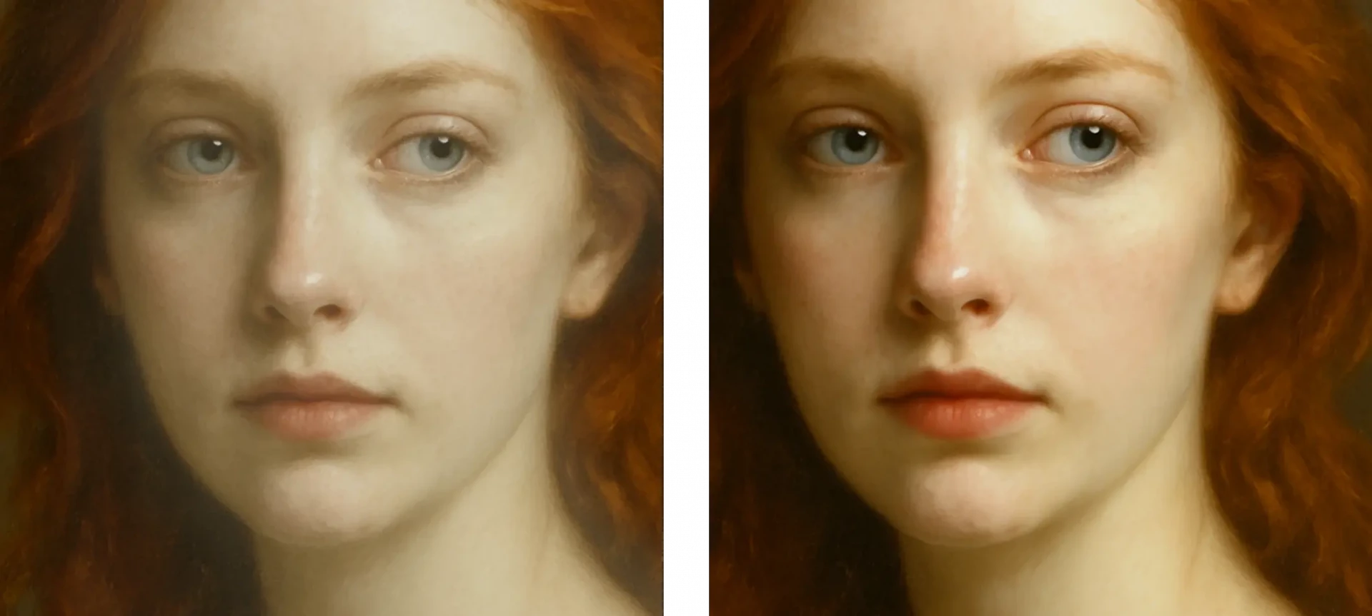 example of painting before and after glazing