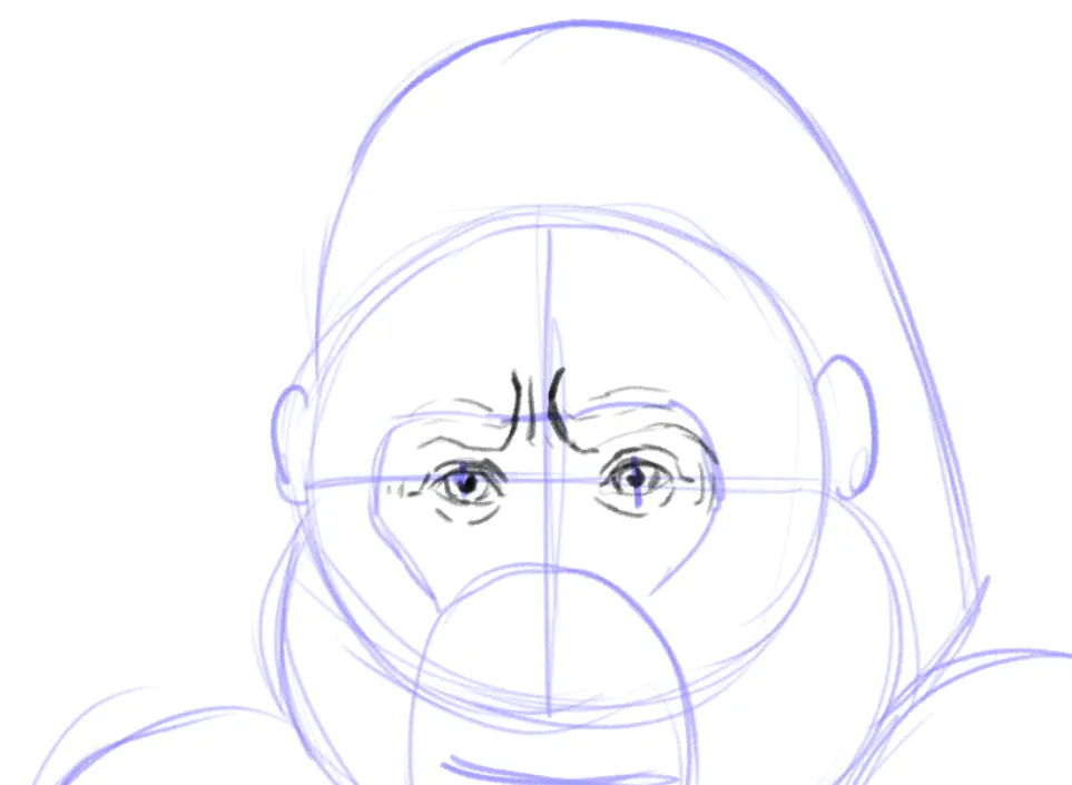 dessiner le visage d'un gorille