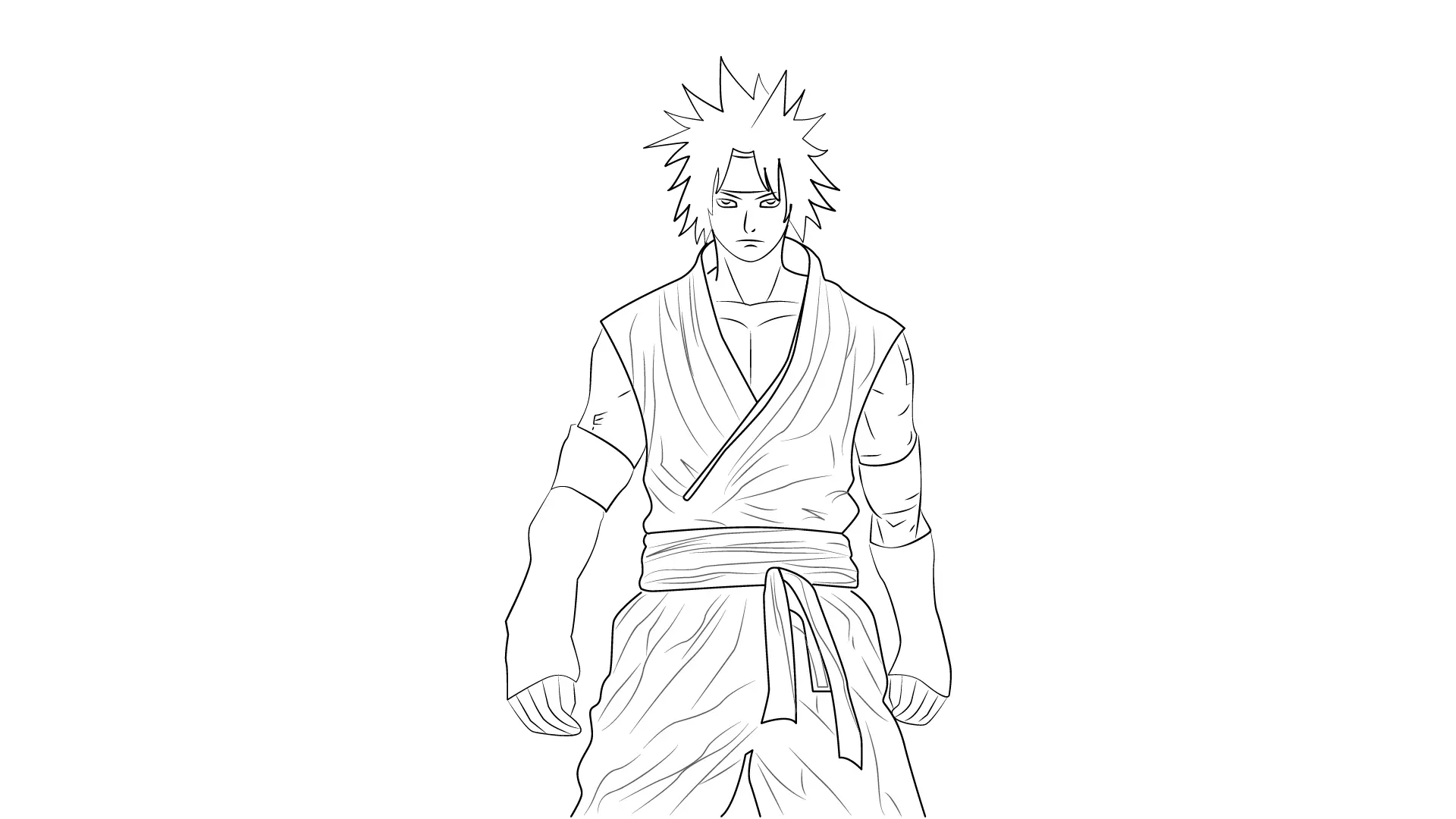 dessin des détails de la tenue d’un homme manga