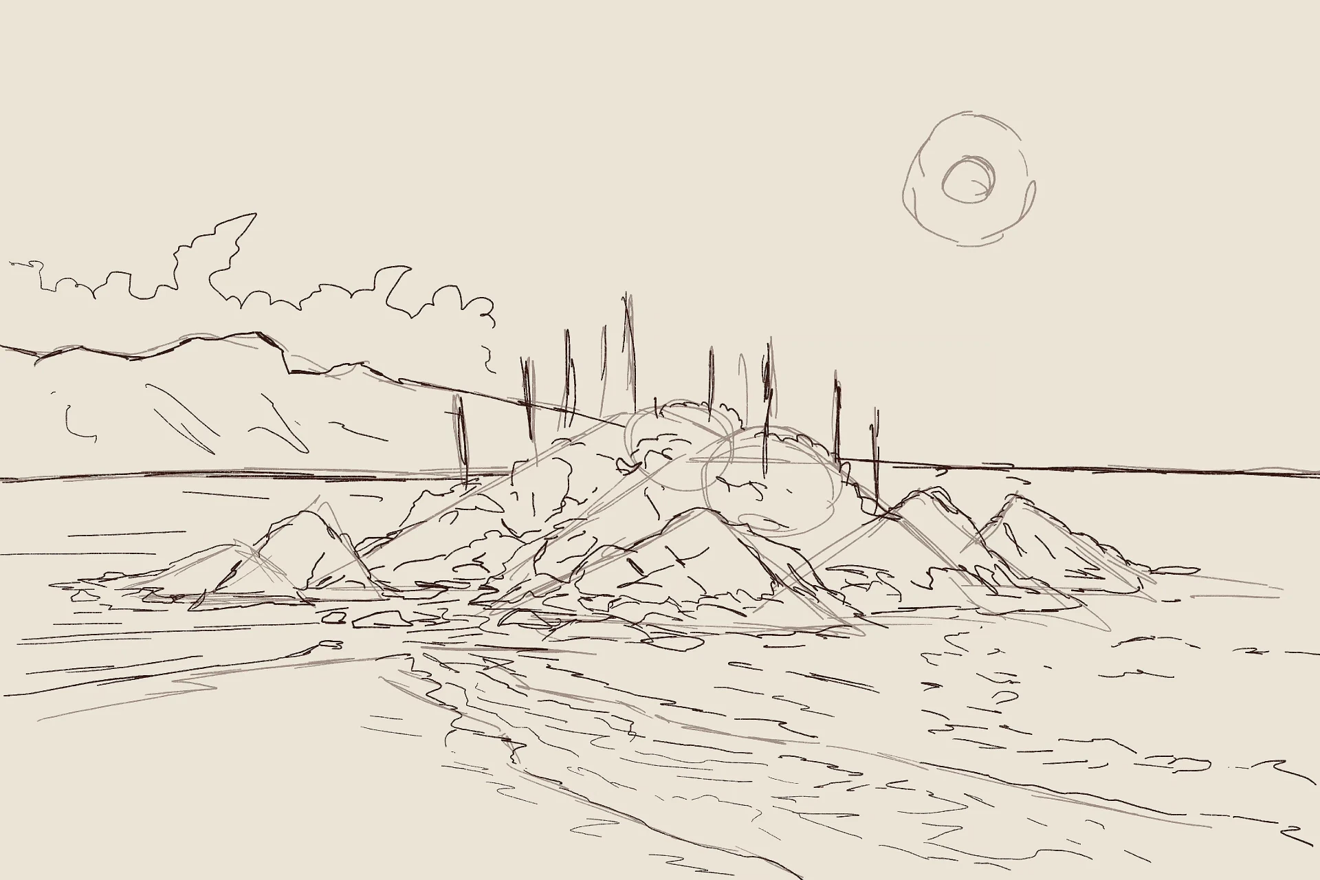 dessiner le contour d’une île