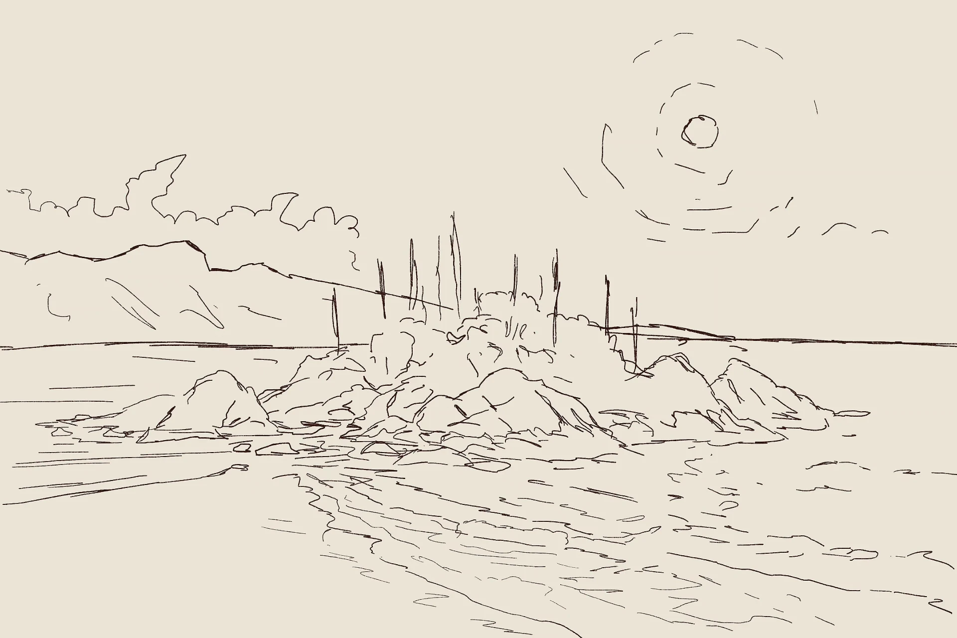 dessiner l’esquisse d’une île