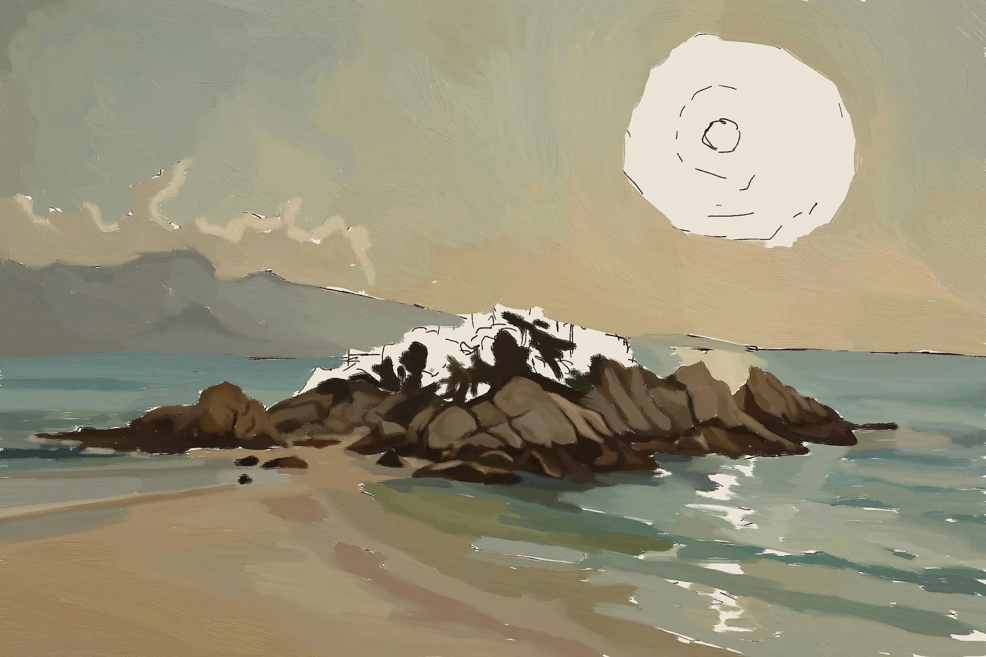 dessiner les rochers d’une île