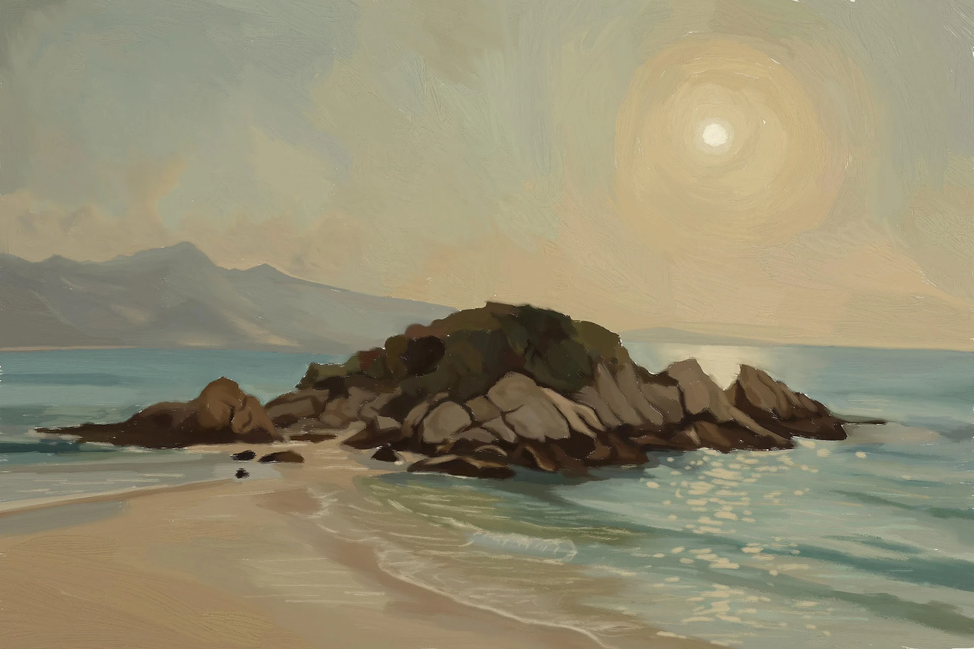 dessiner le sable d’une île
