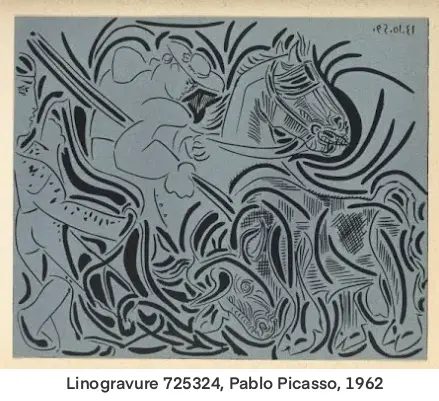 exemple d’une oeuvre en linogravure de pablo picasso 