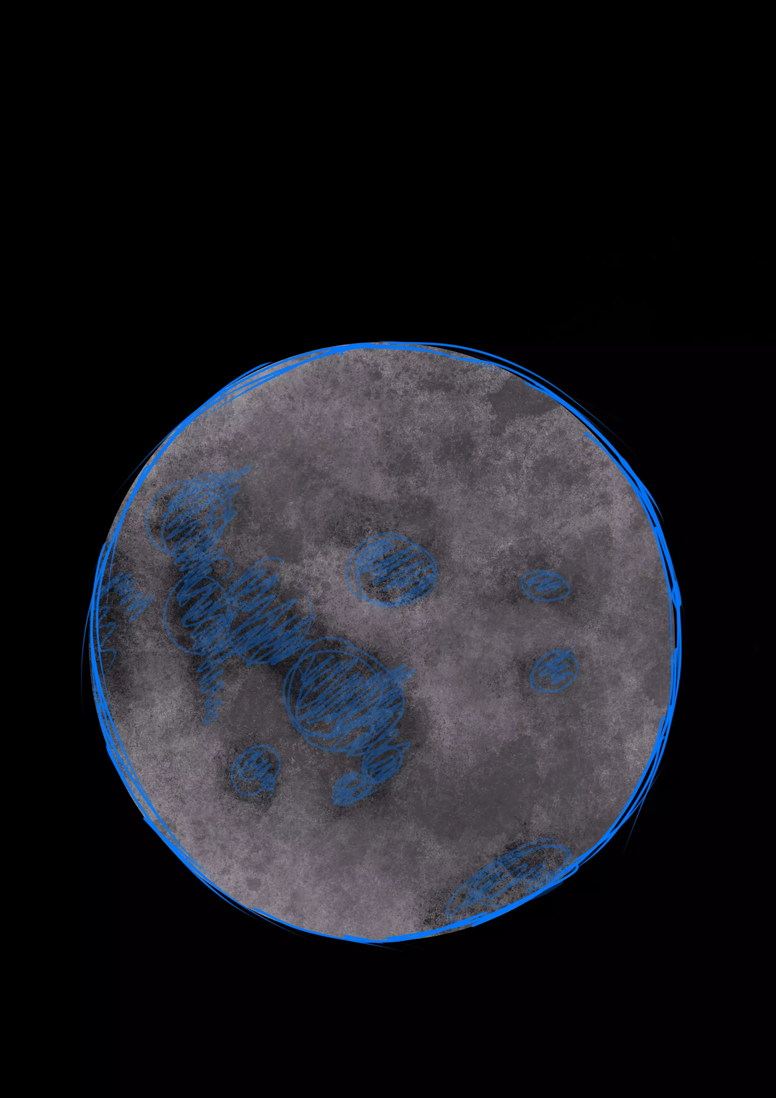 ajout de zones sombres sur la surface de la lune 2