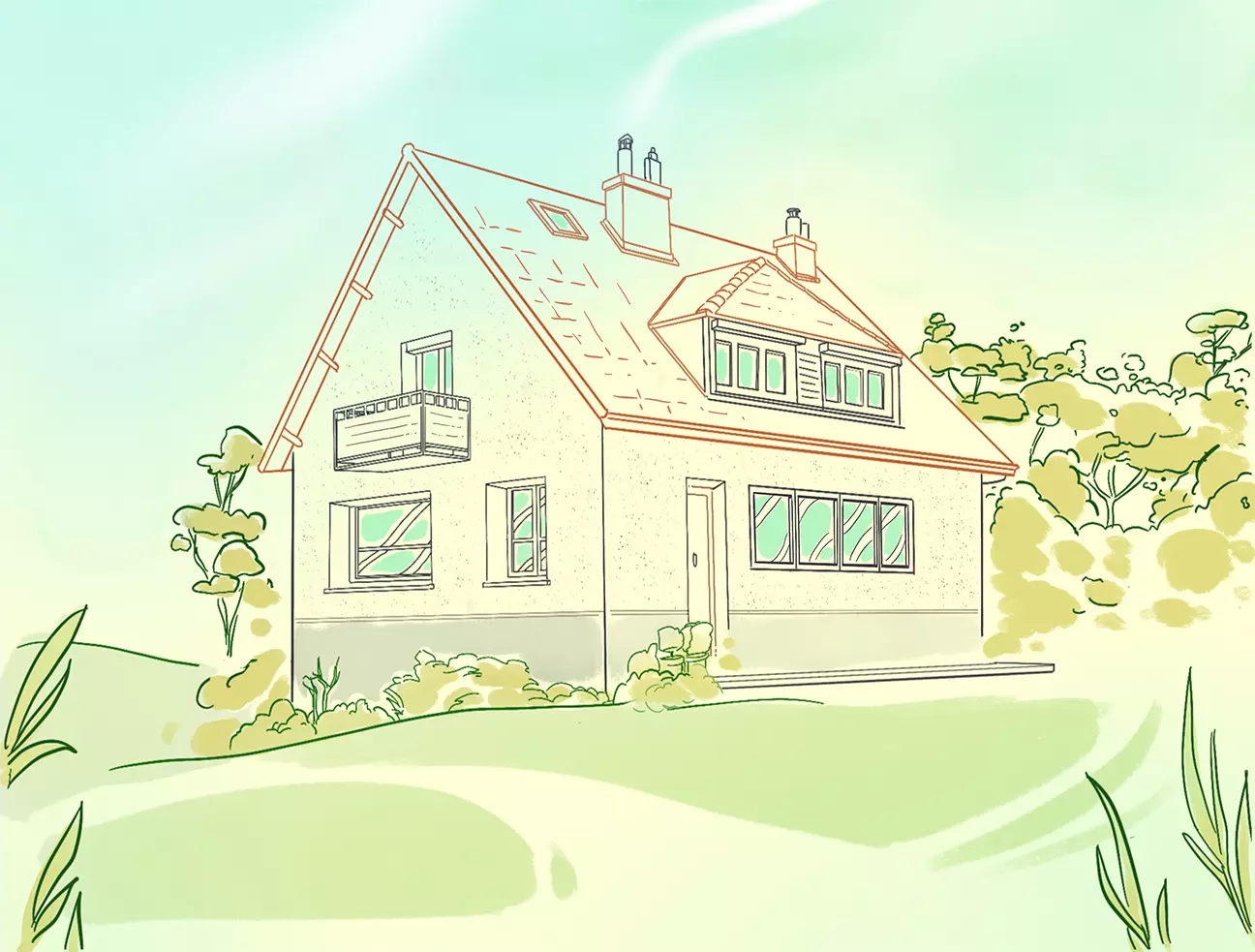 dessin en couleur d’une maison