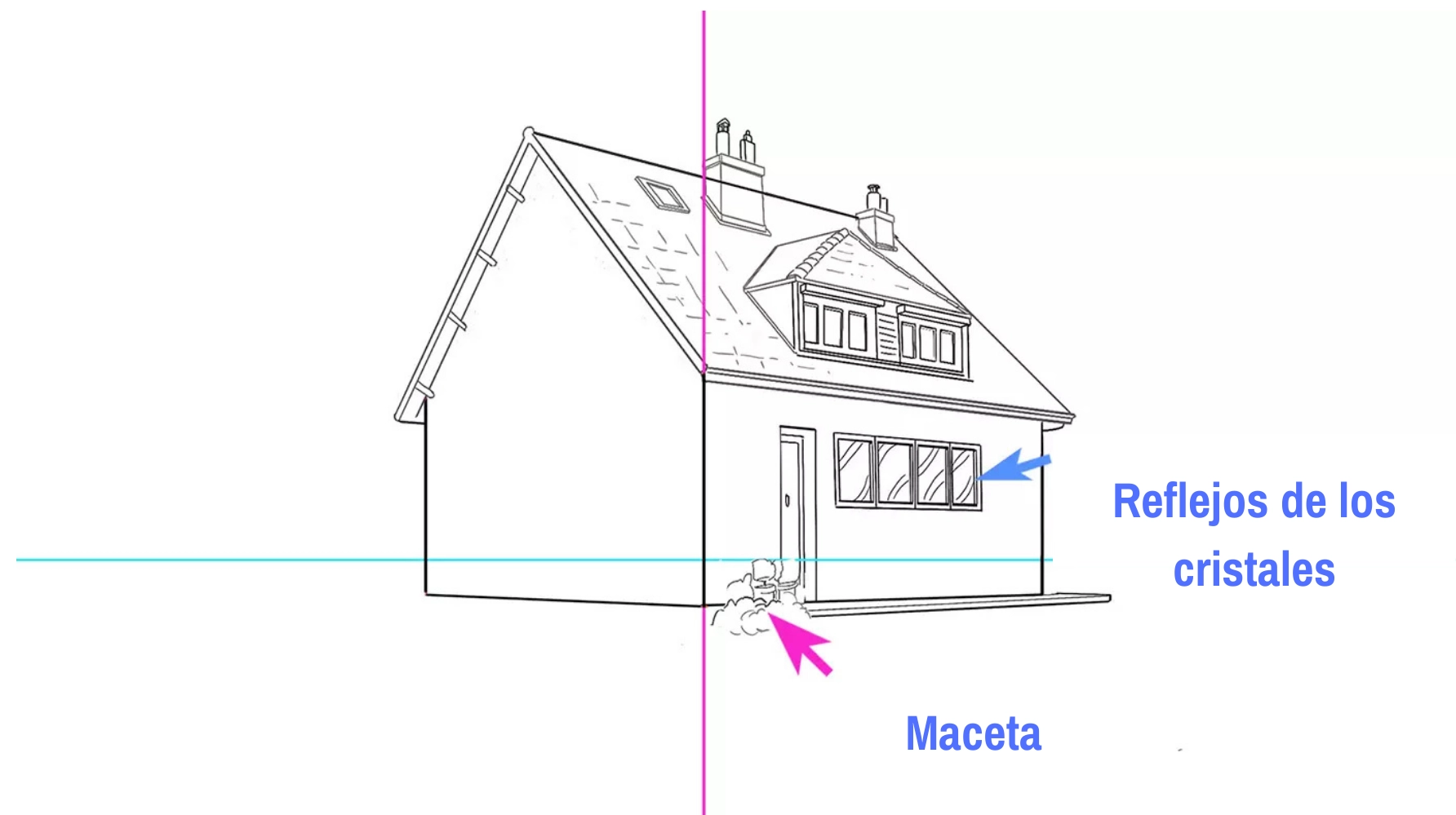 dibujo de la cara izquierda de una casa