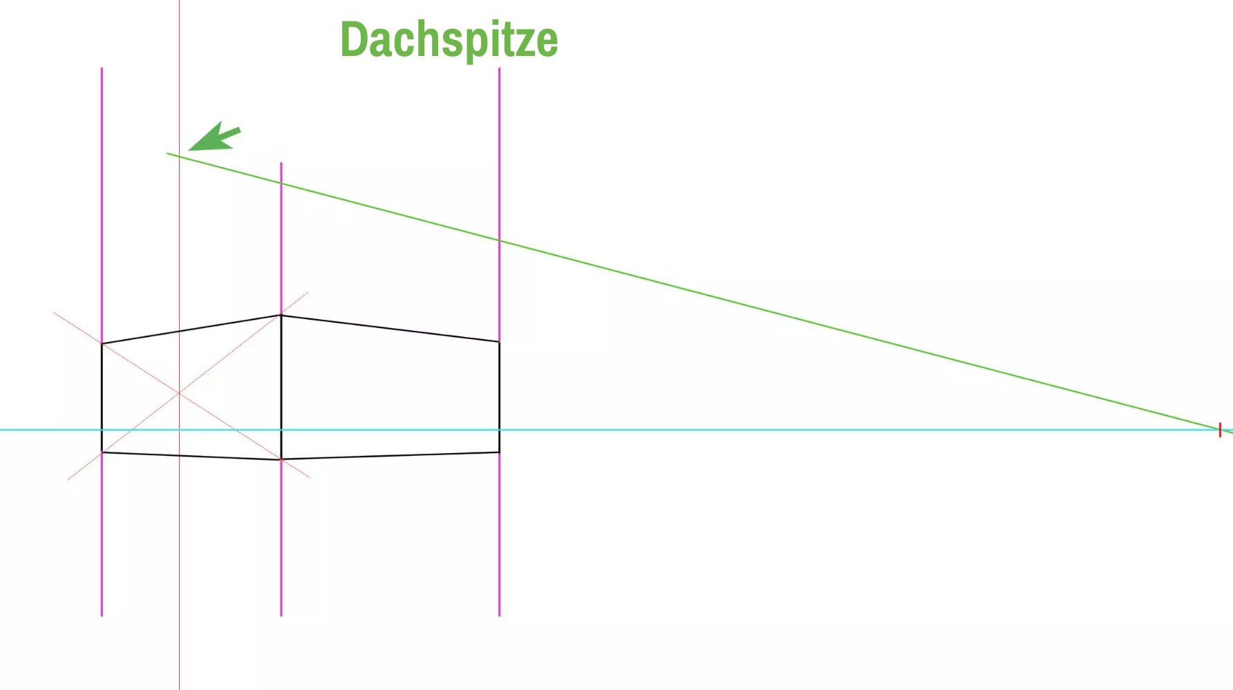 Zeichnung des Daches eines Hauses