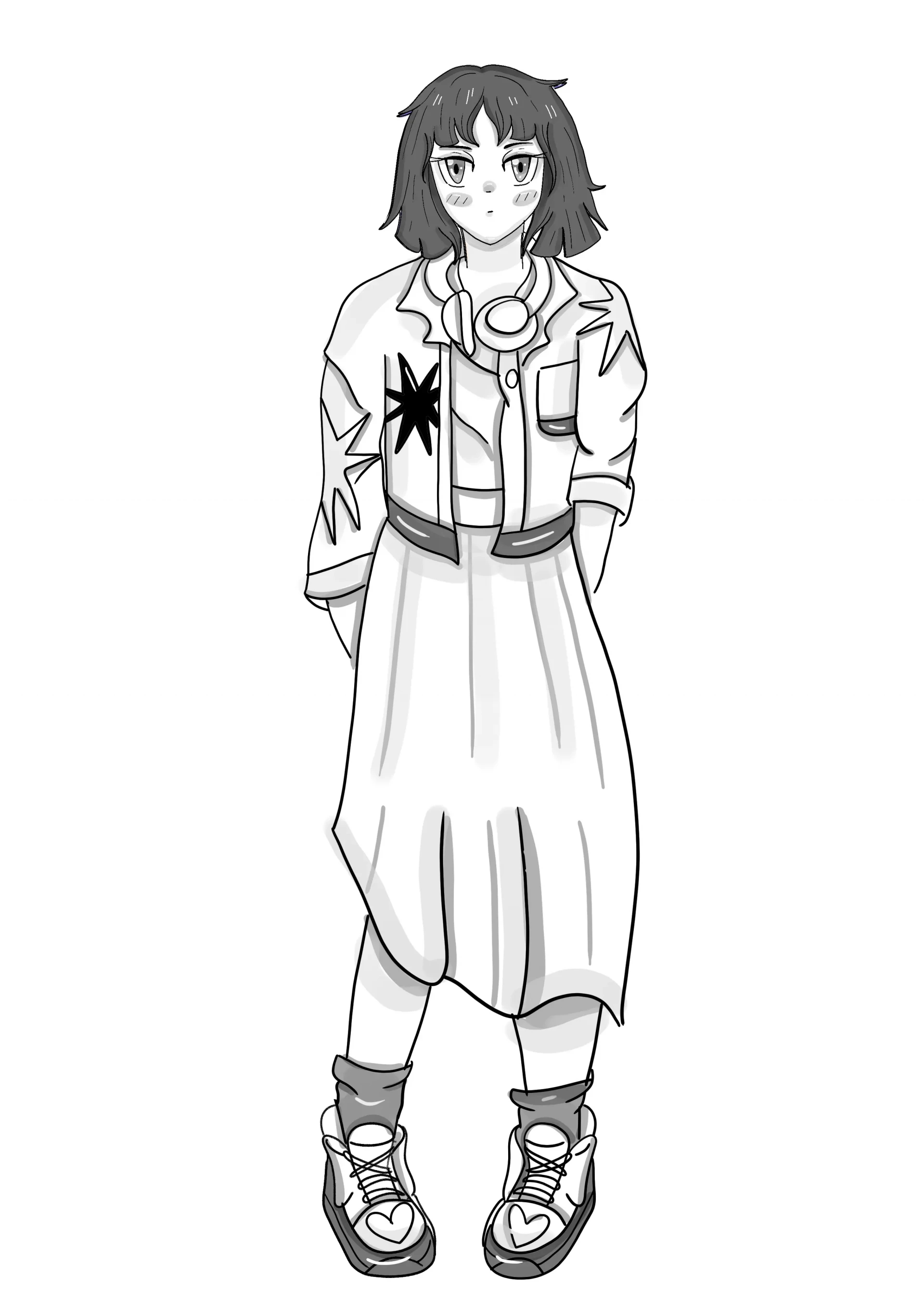 dessin manga en noir et blanc