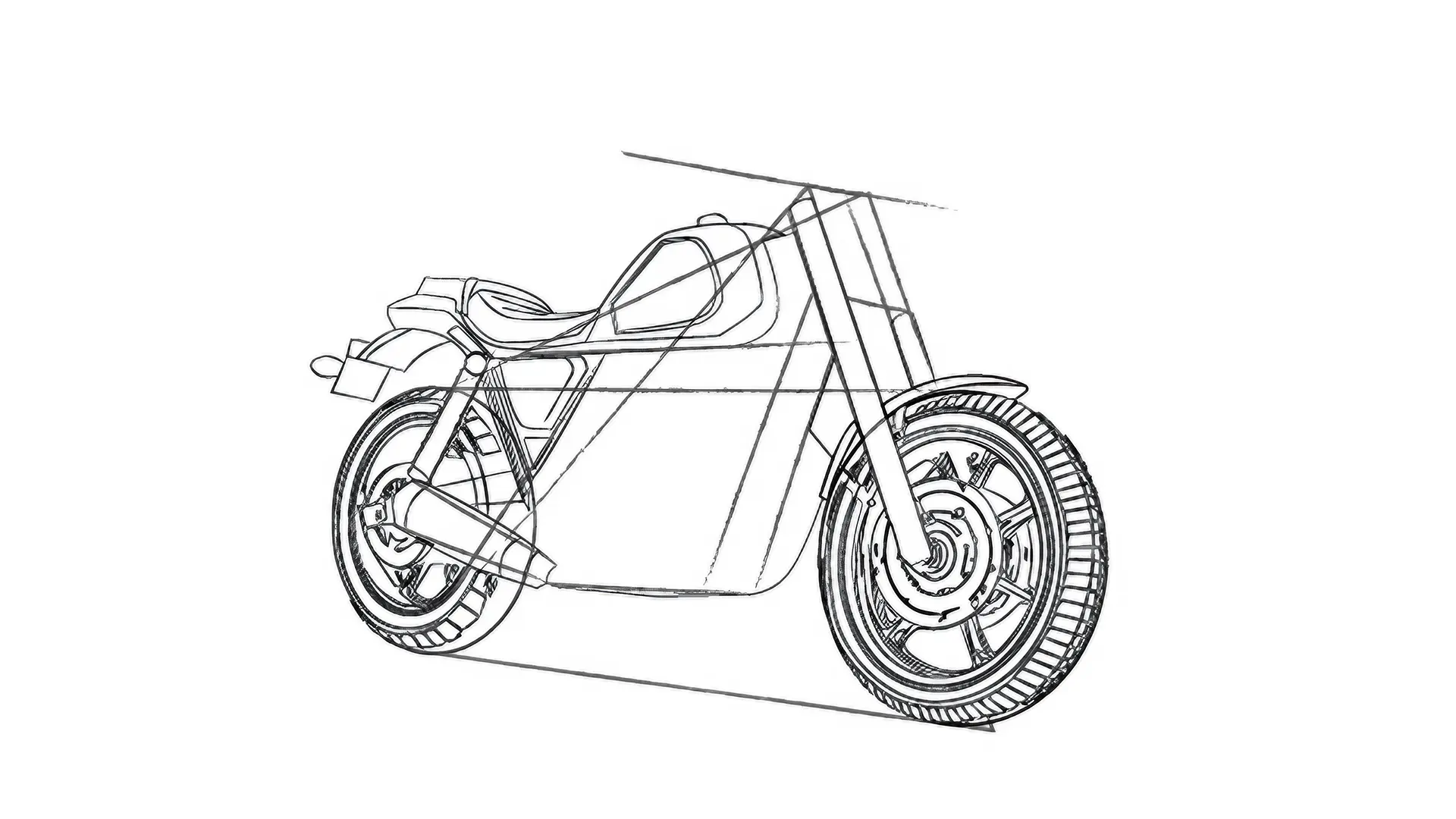 dessin du cadre d’une moto