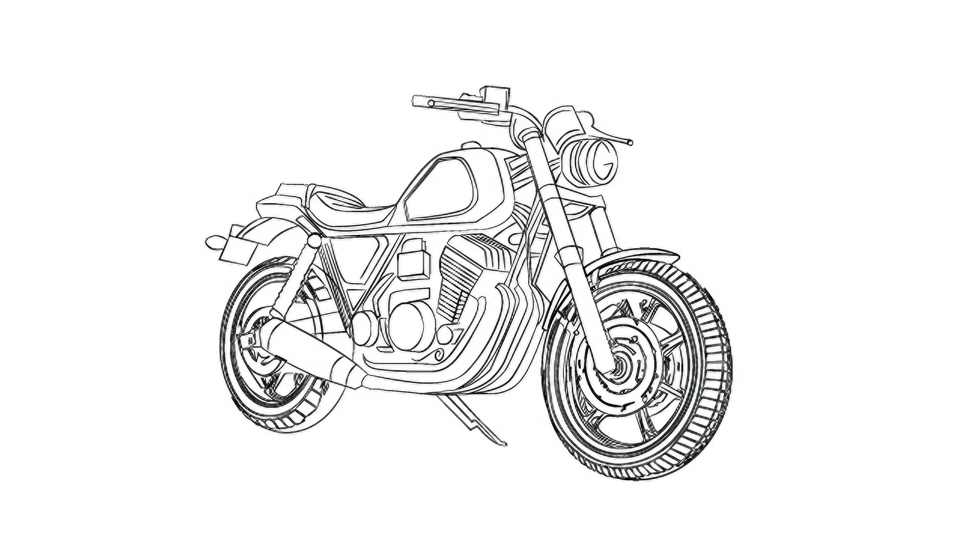 dessin des détails d’une moto
