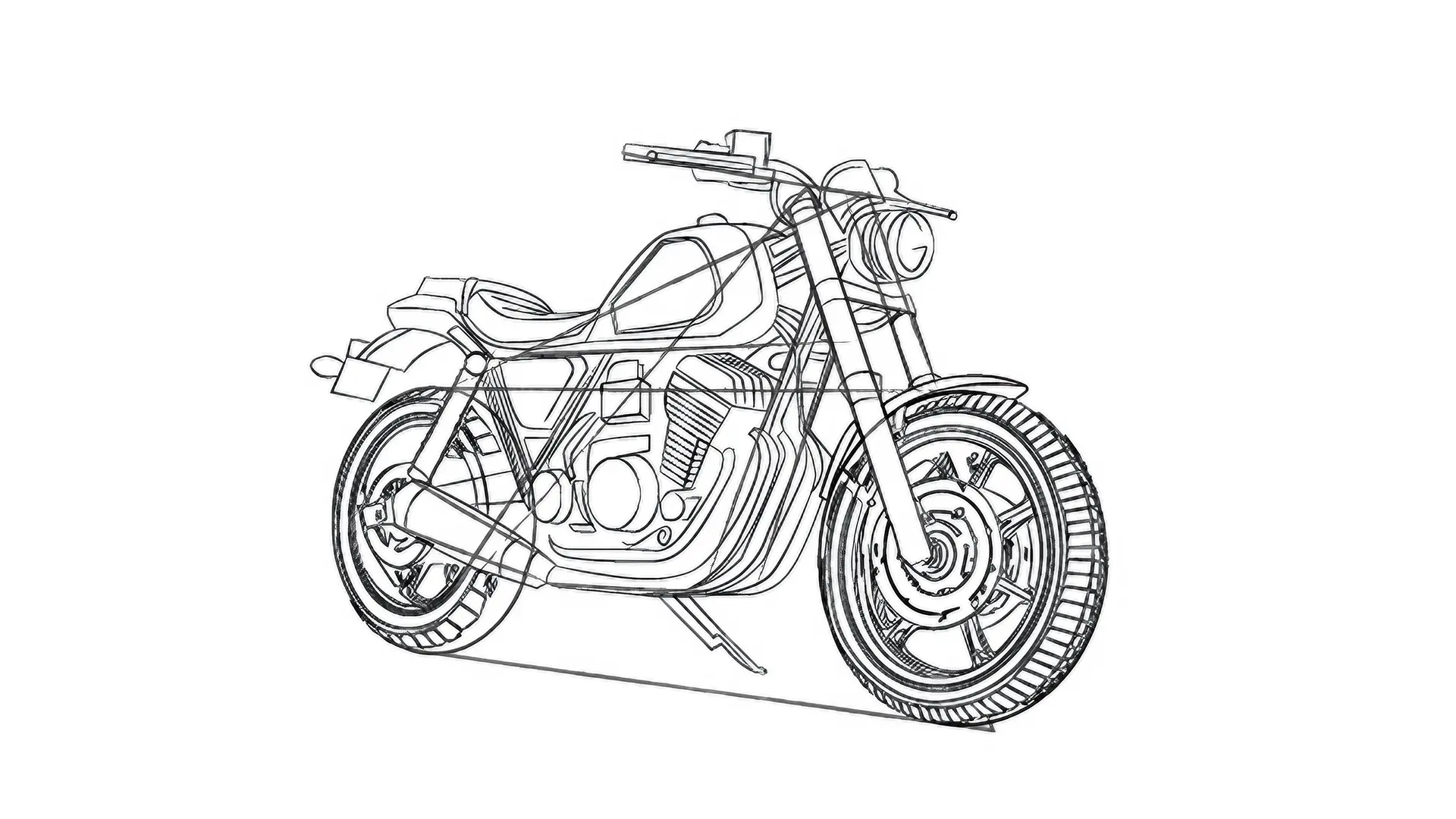 dessin du guidon d’une moto