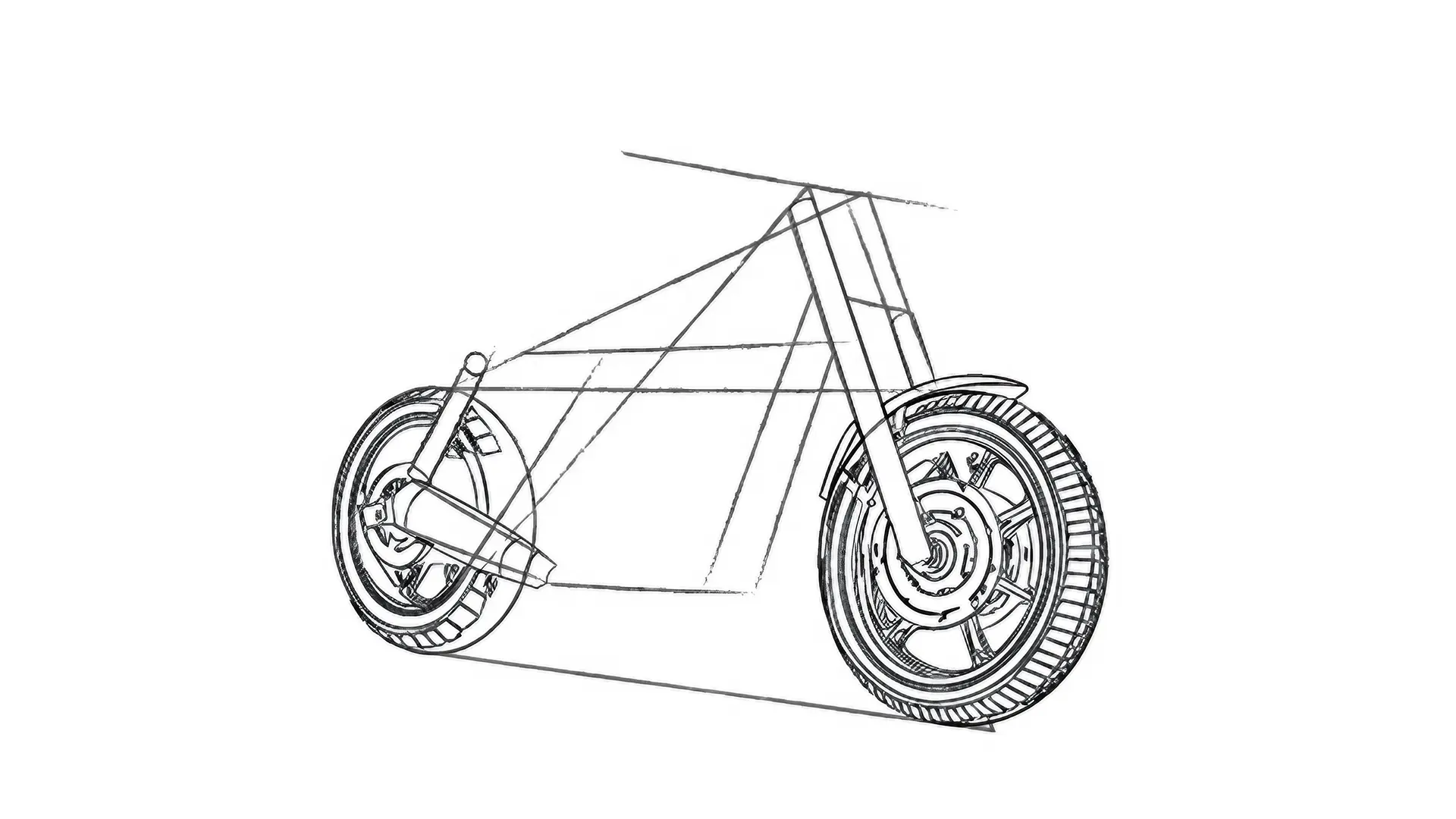 dessin du pneu arrière d’une moto