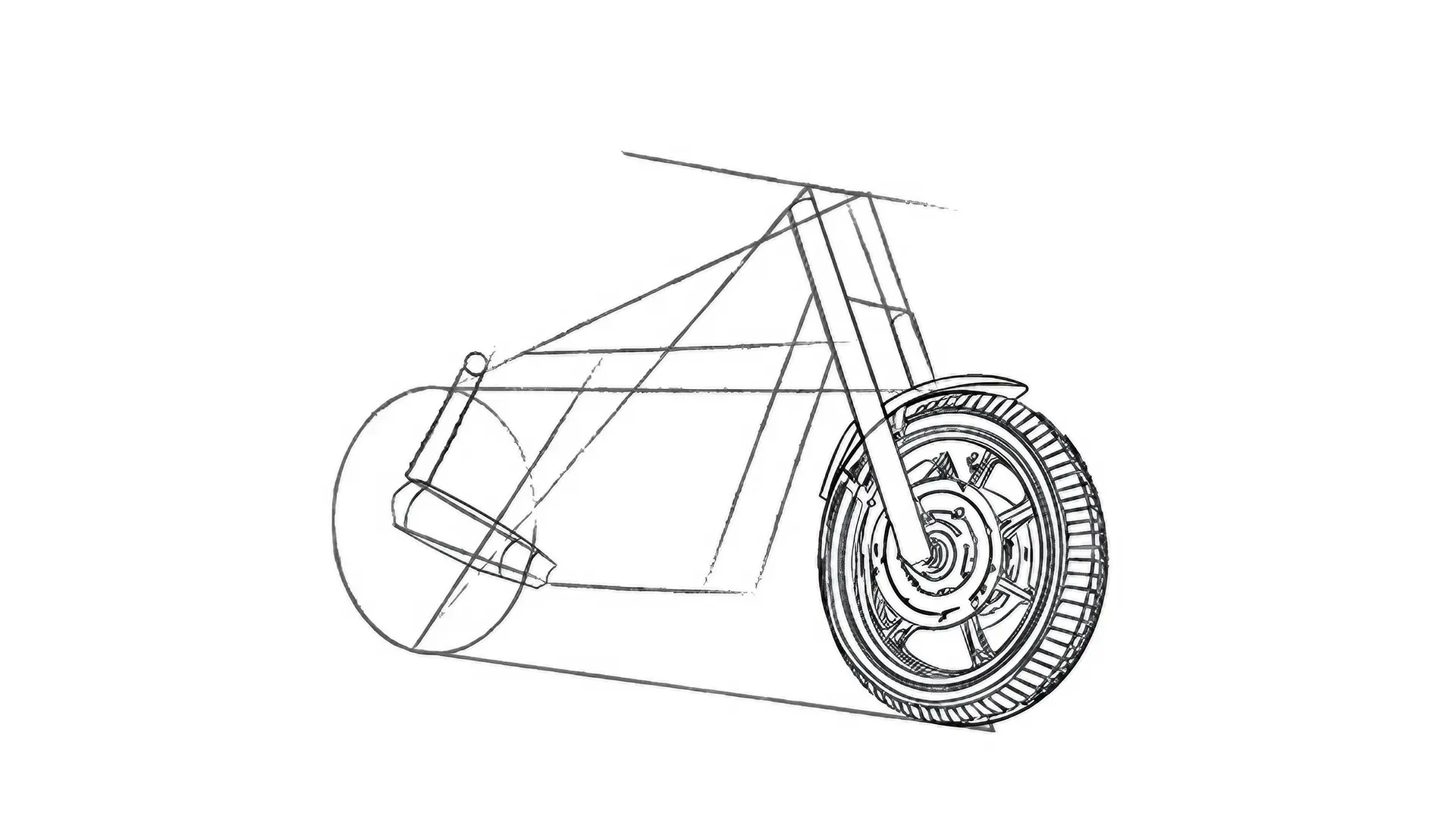 dessin du pneu avant d’une moto