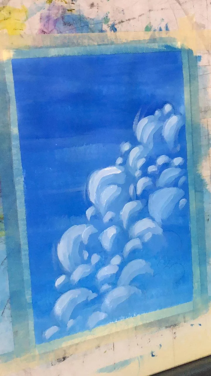ajouter de l’épaisseur aux nuages à la peinture acrylique