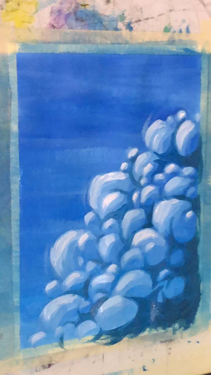 peindre les zones sombres des nuages à l’acrylique