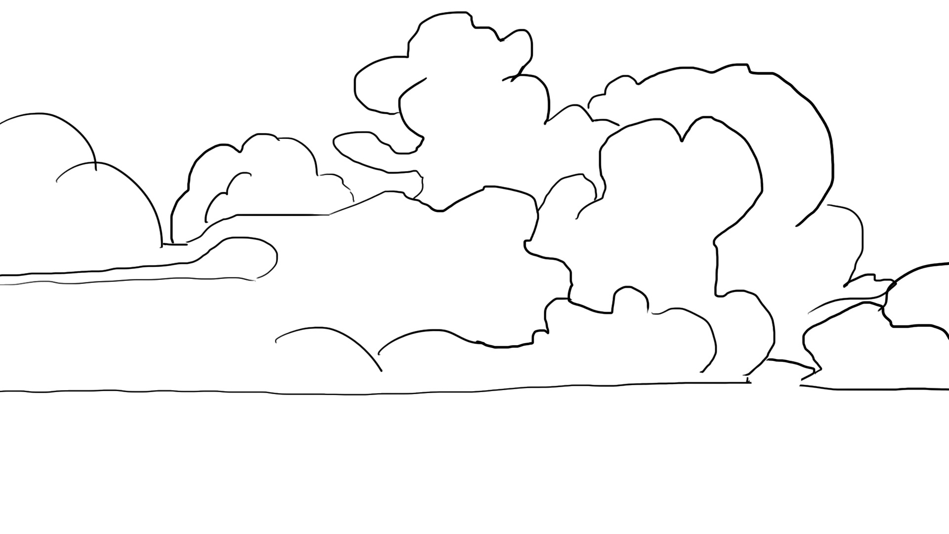 Dessiner un croquis de nuage dense