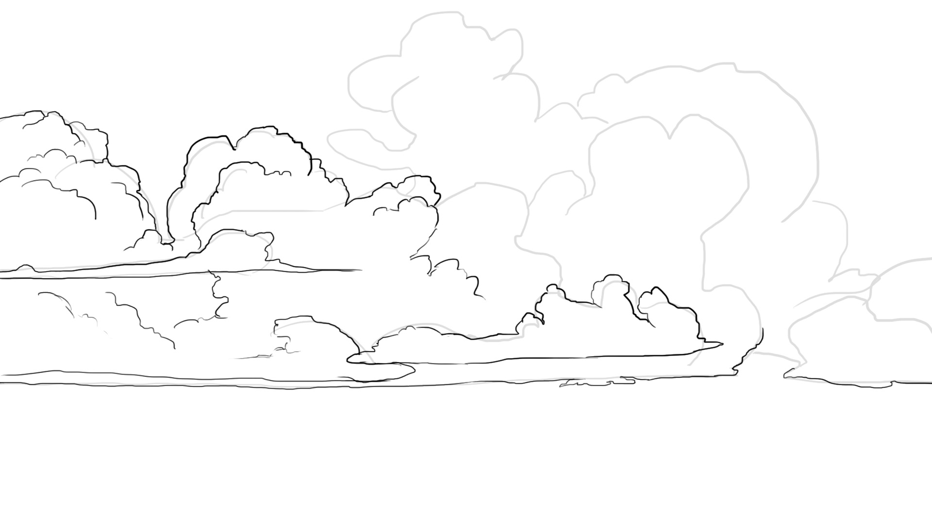 Détails du dessin de nuage dense 3