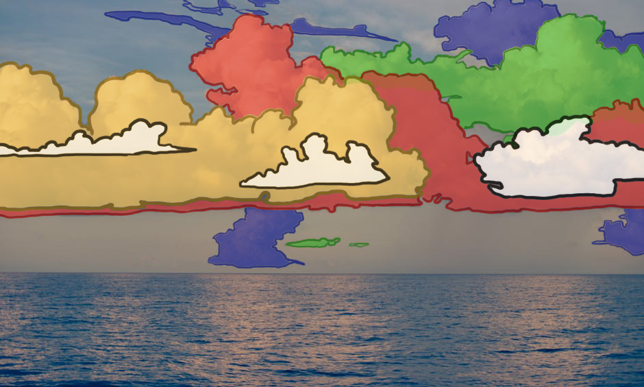 Schéma pour le dessin d'un nuage dense