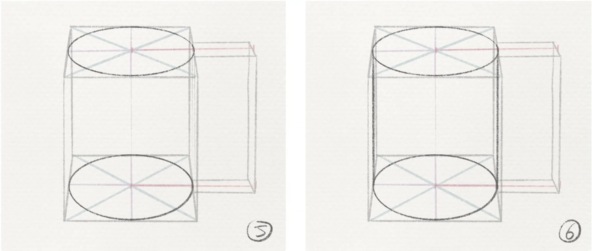 draw the ellipses of an object in perspective