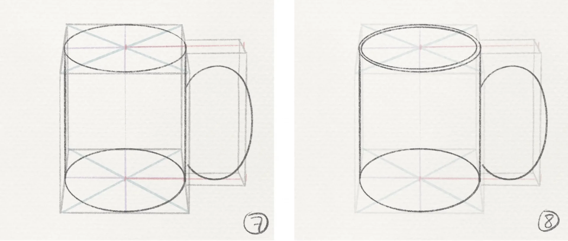 draw the volume of an object in perspective