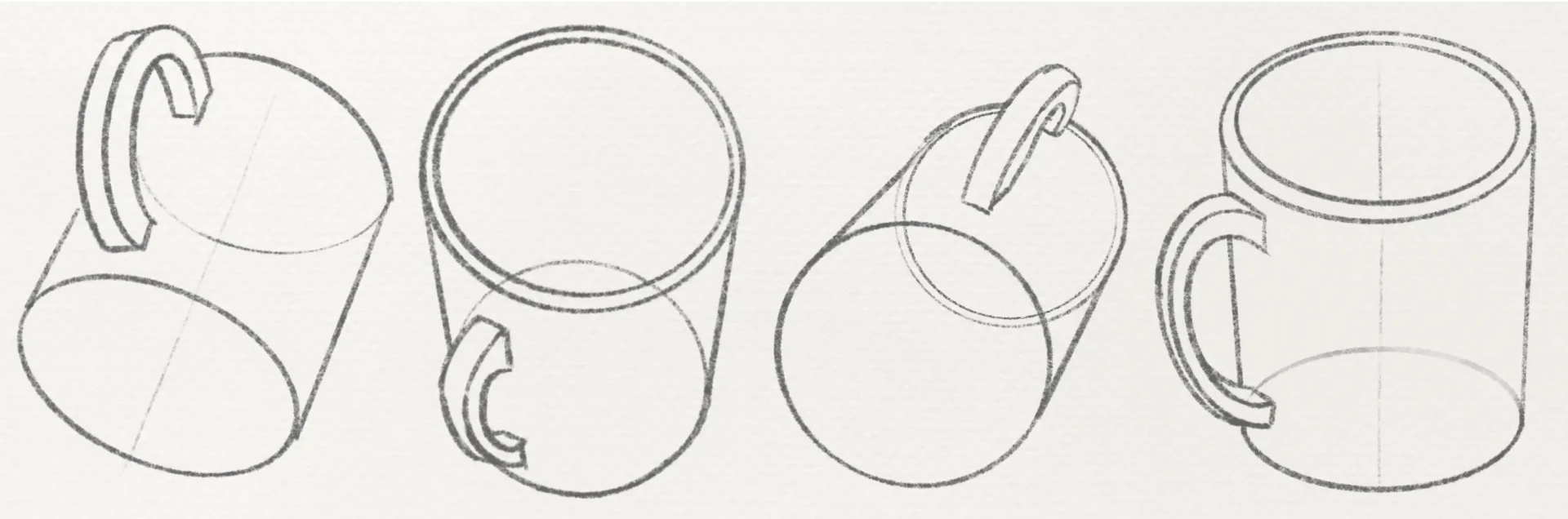 draw an object in perspective from different views