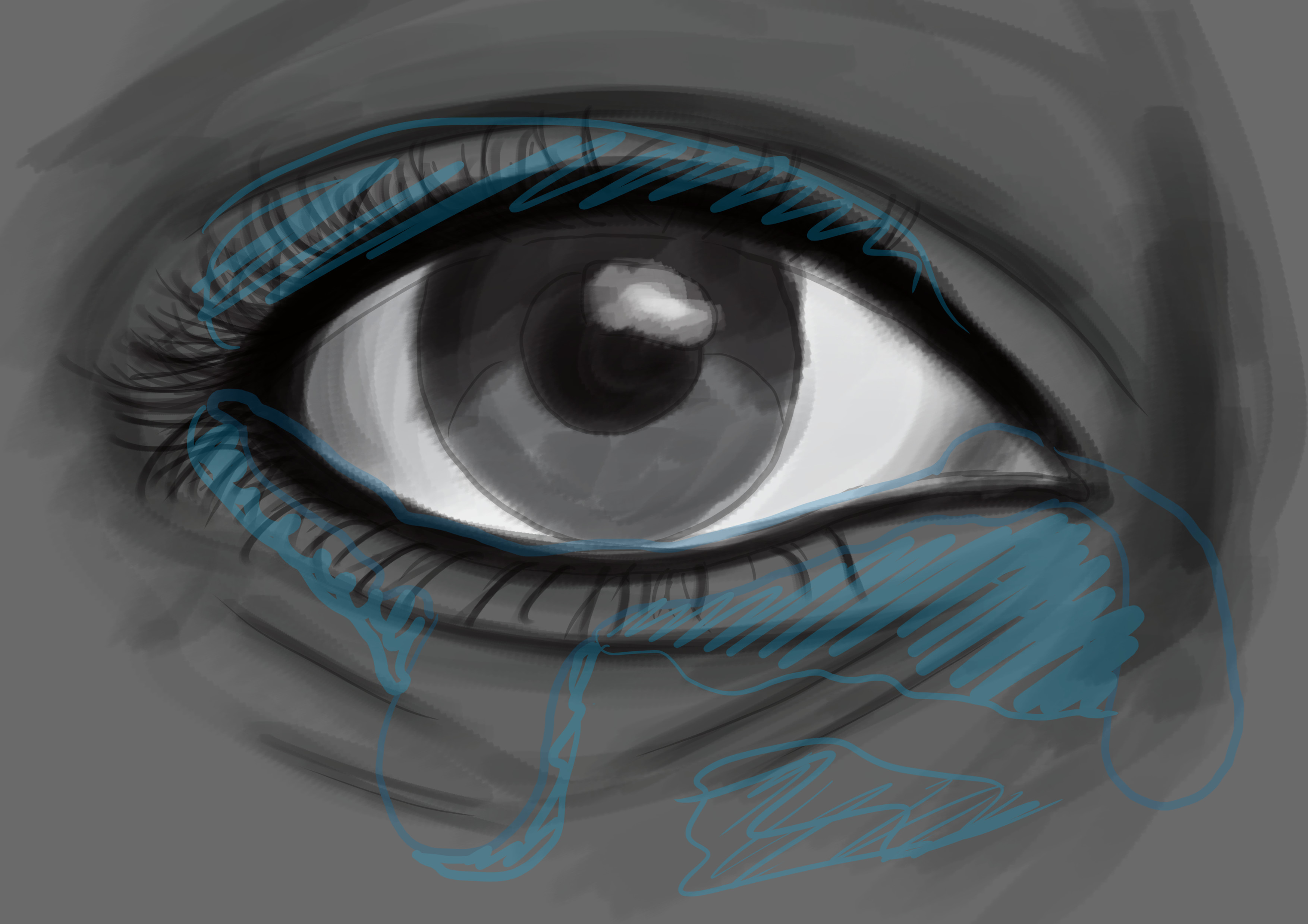 dessiner les larmes d’un œil qui pleure