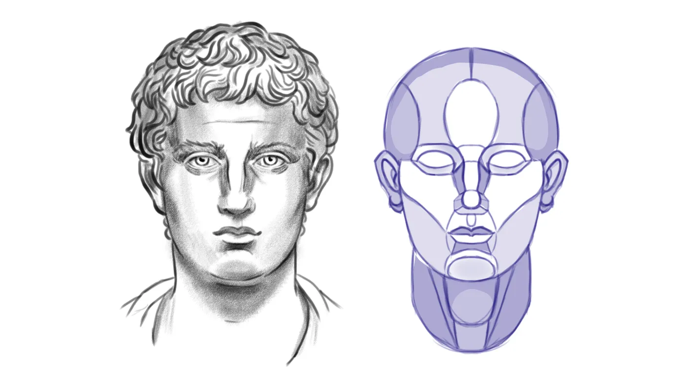lumière frontale sur le visage
