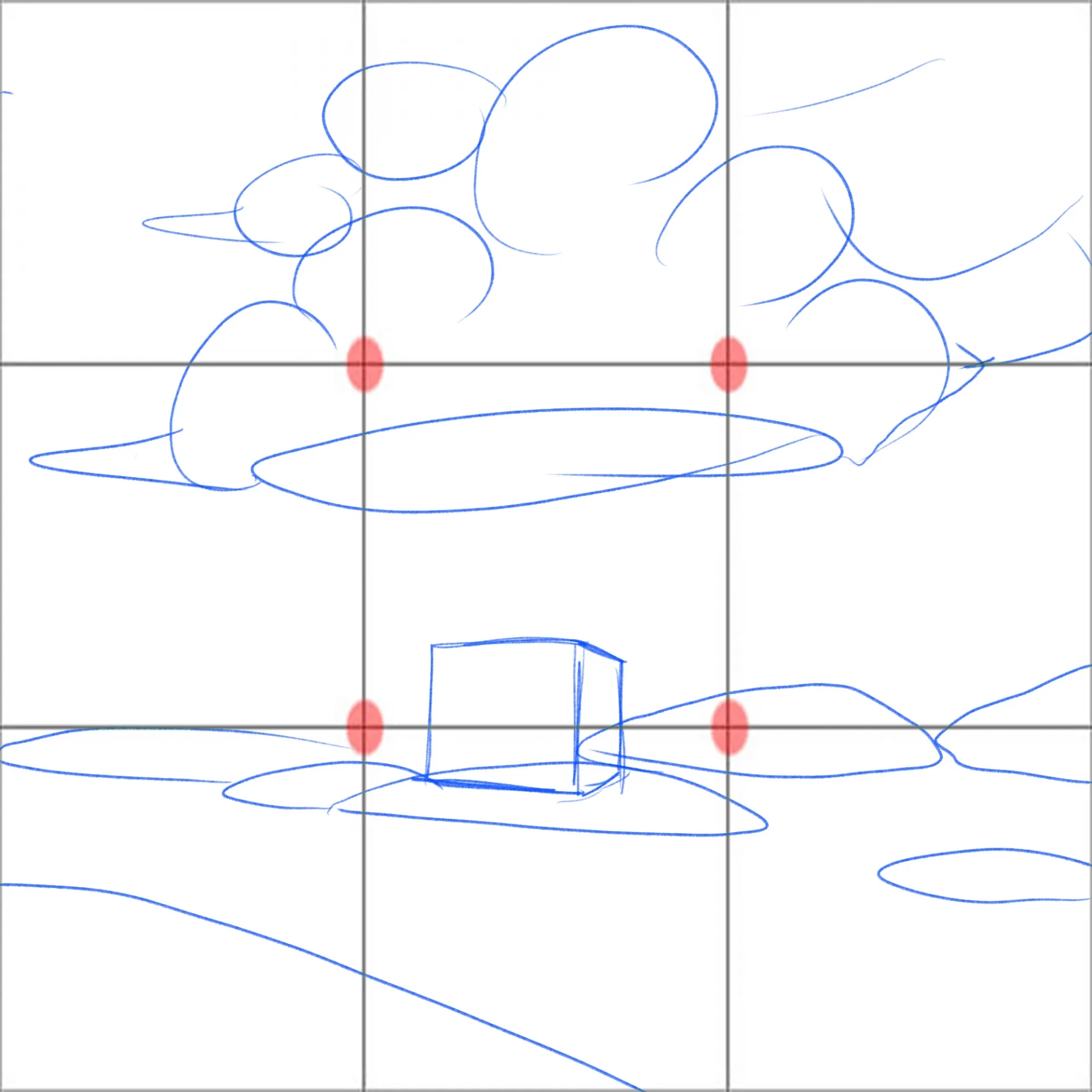 dessiner les éléments d’un paysage orageux