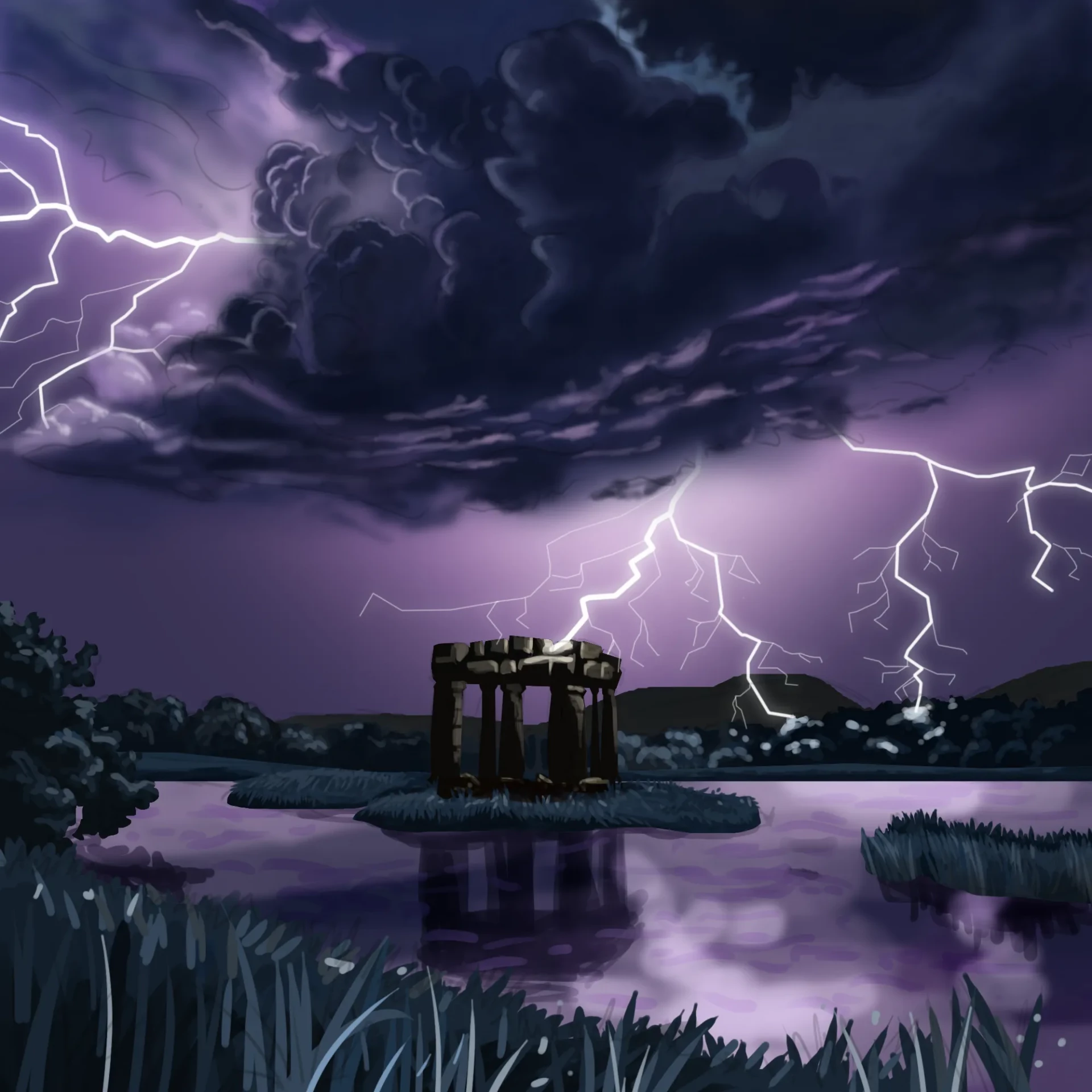 dessiner les ombres d’un paysage orageux