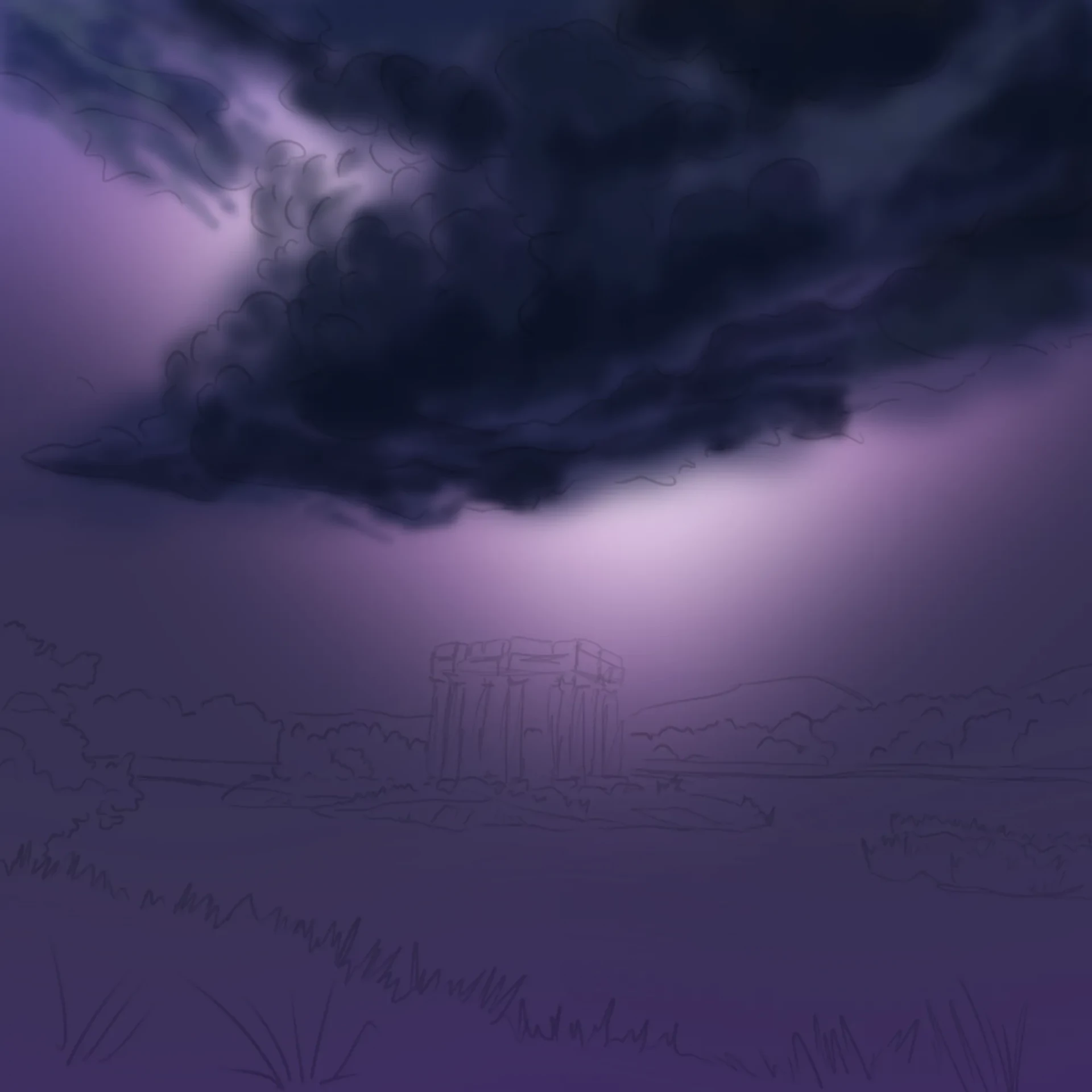 dessiner les volumes d’un paysage orageux