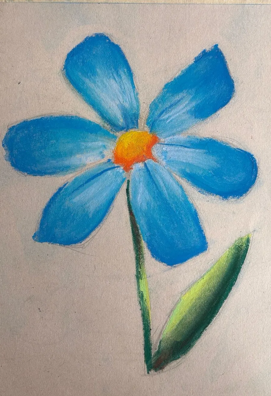 dessiner une fleur au pastel