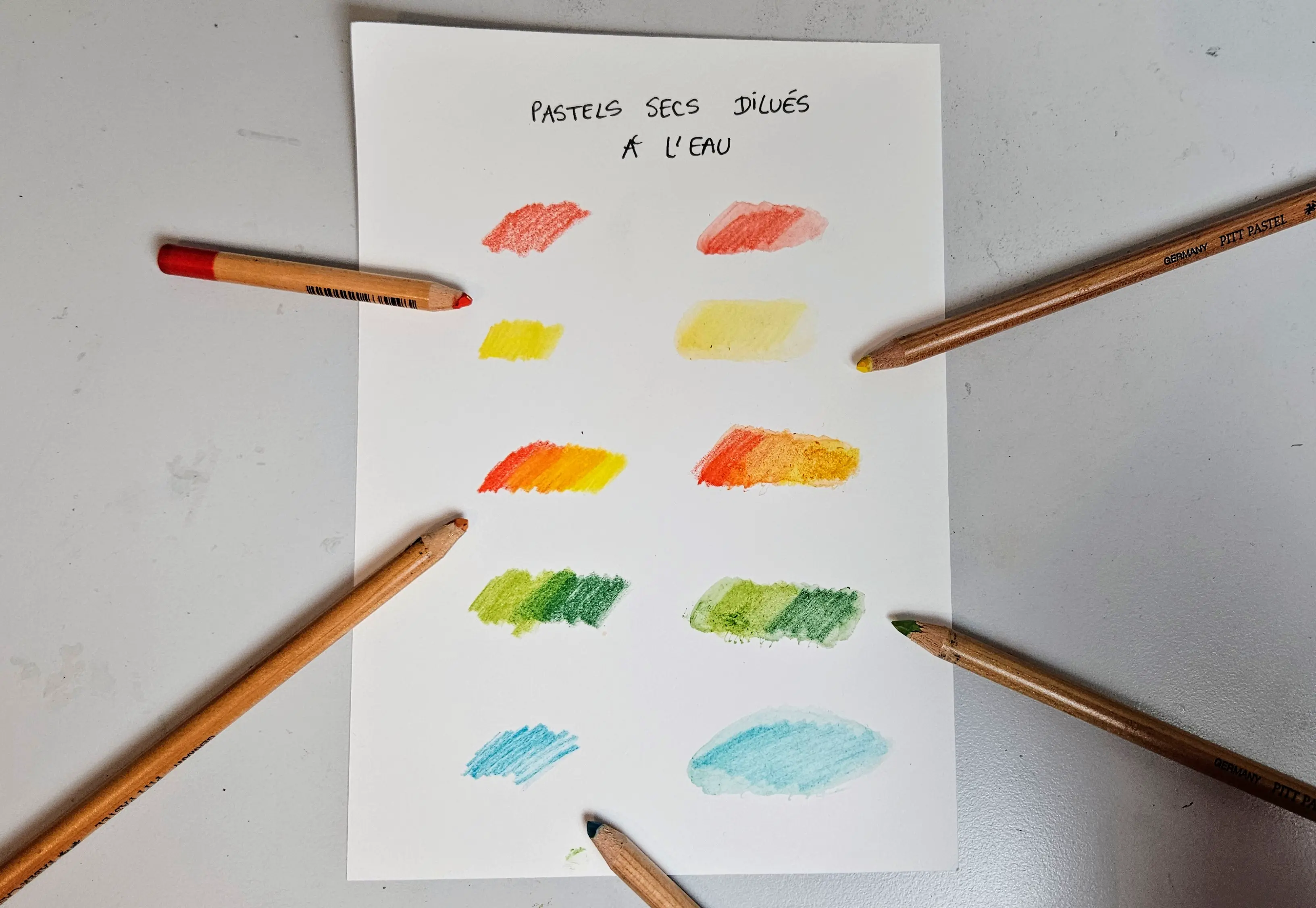 diluer à l’eau les pastels