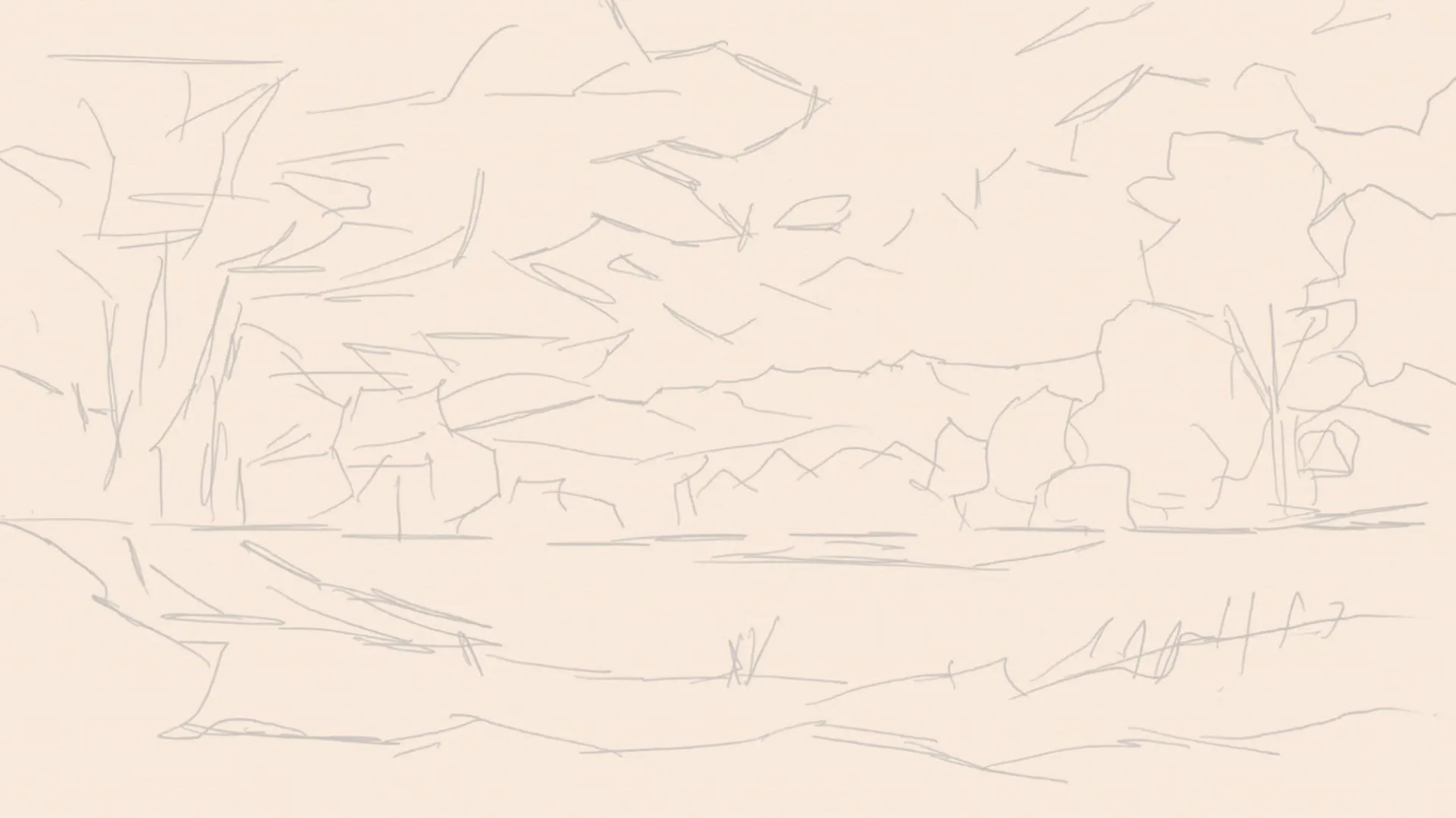 dessiner la base d’un paysage d’automne
