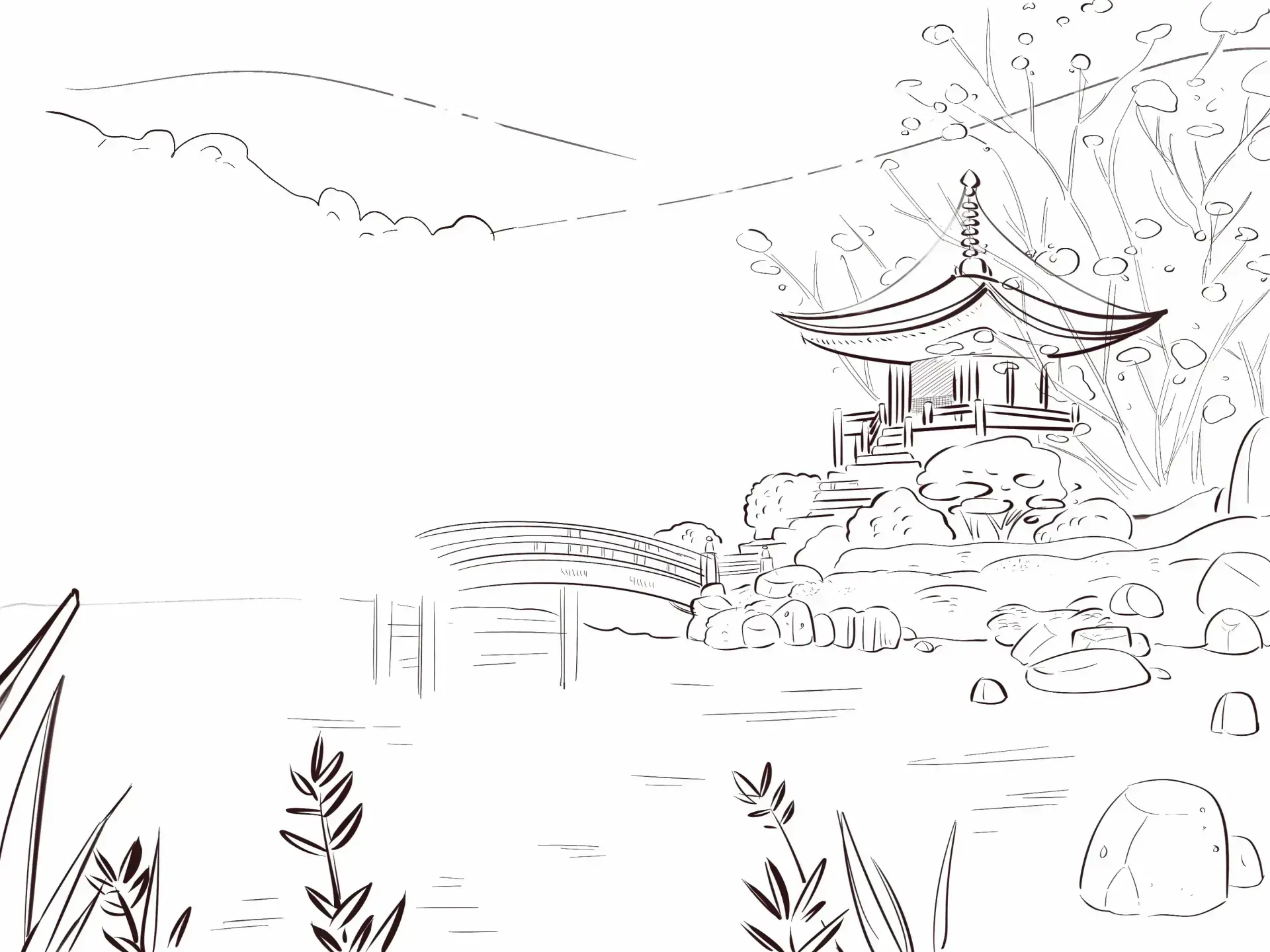 Step by step Guide To Drawing A Typical Japanese Landscape Blog Step by step Guide To Drawing A Typical Japanese Landscape Blog